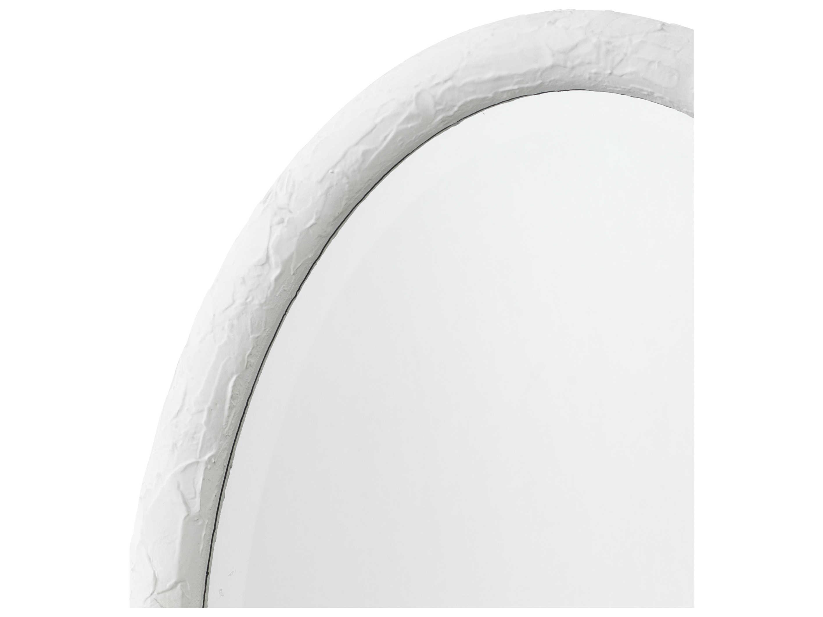 Jamie Young Ovation Textured White Resin Oval Wall Mirror