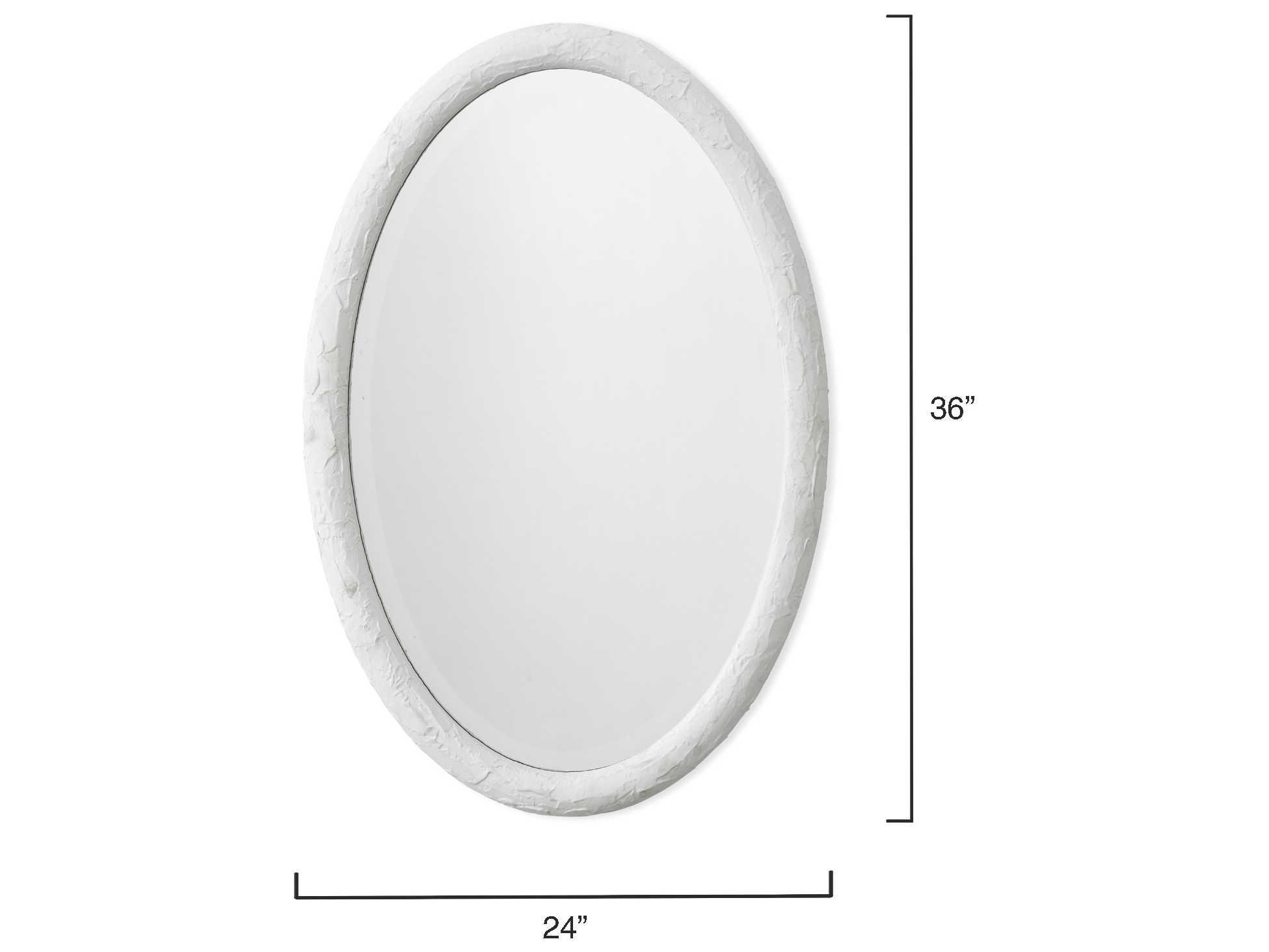 Jamie Young Ovation Textured White Resin Oval Wall Mirror