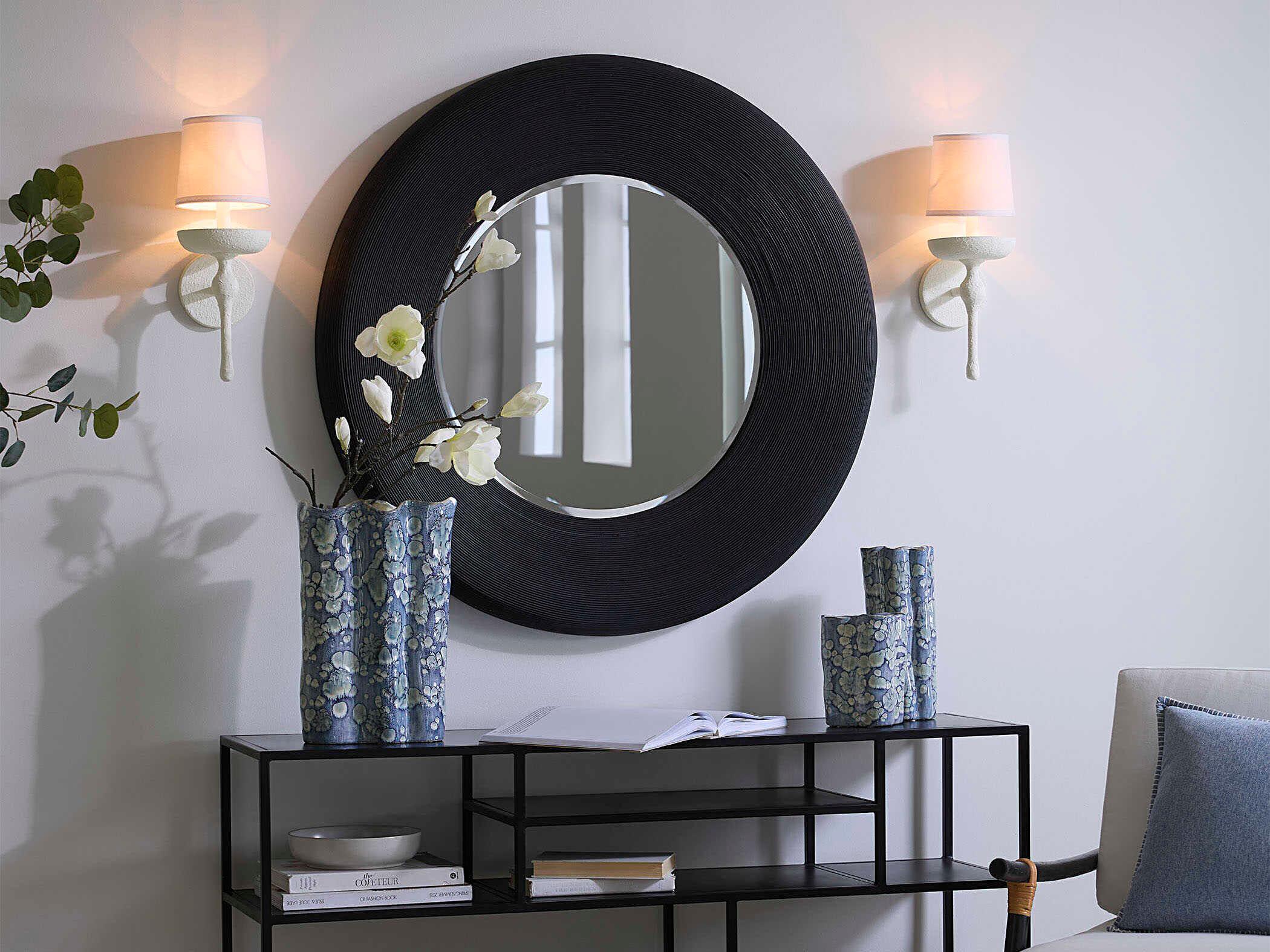 Jamie Young Paddock Black Round Wall Mirror