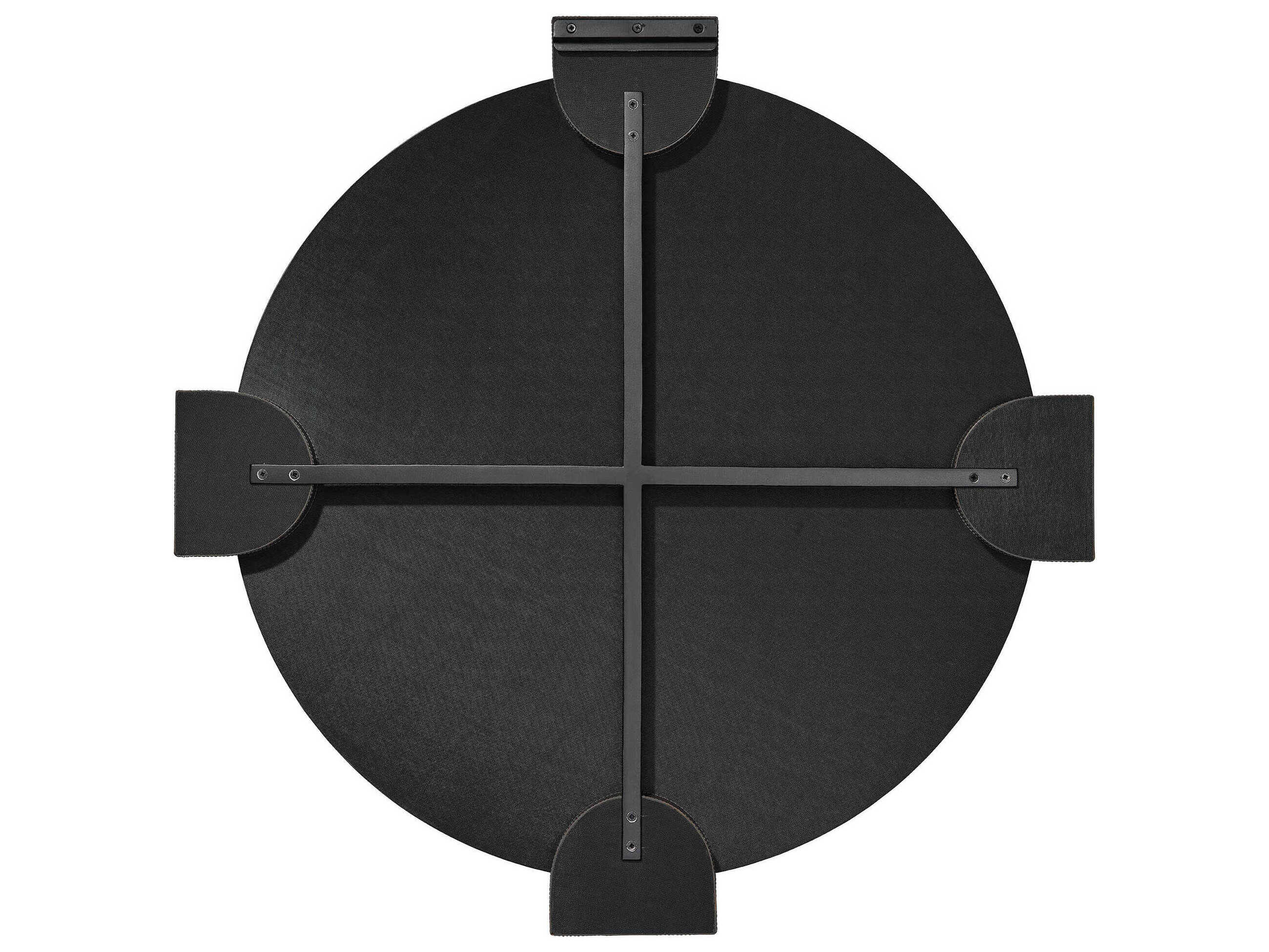 Jamie Young Quadrant Leather Grey Round Wall Mirror