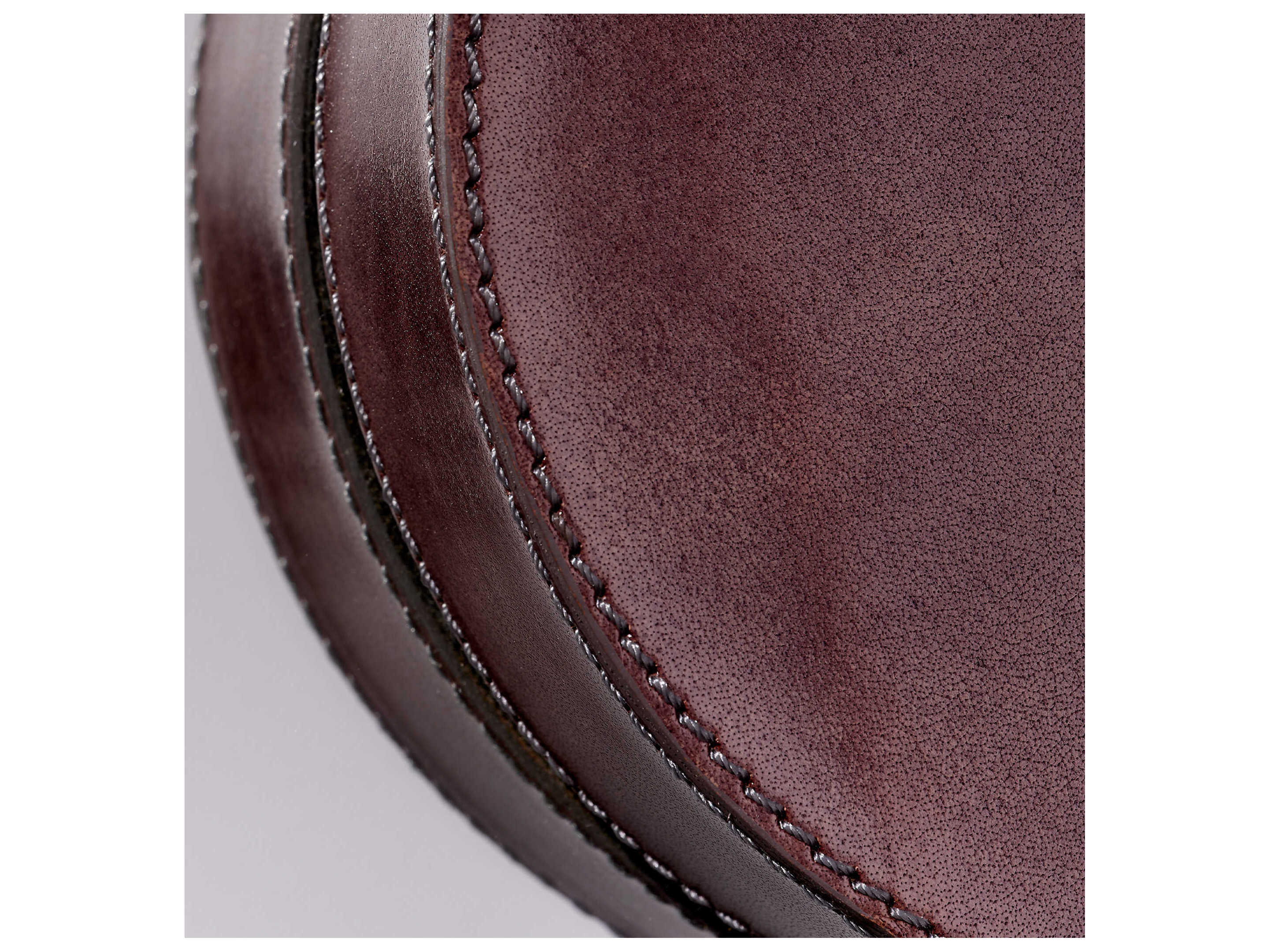 Jamie Young Quadrant Leather Grey Round Wall Mirror