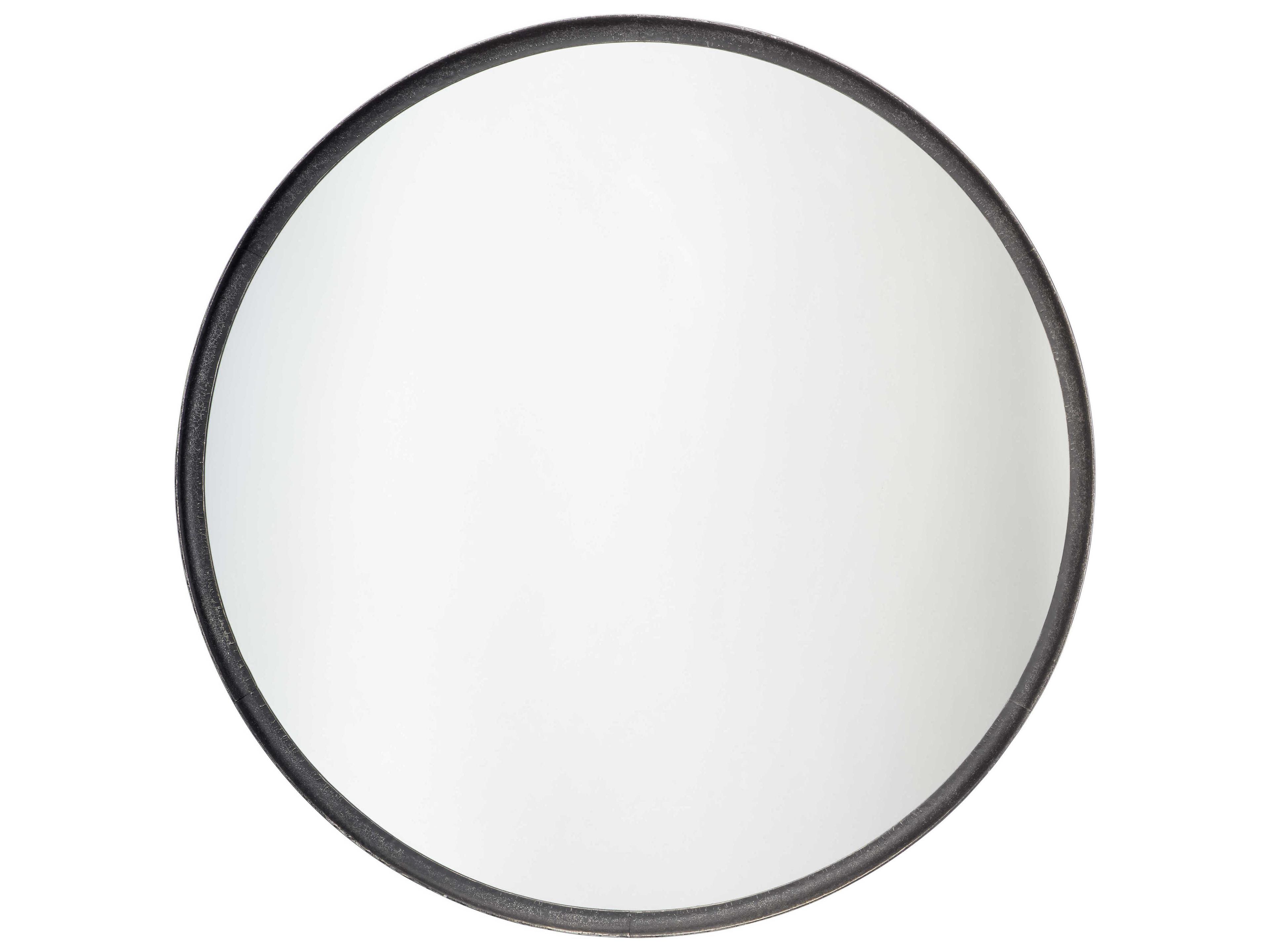 Jamie Young Black Distressed Metal Round Wall Mirror