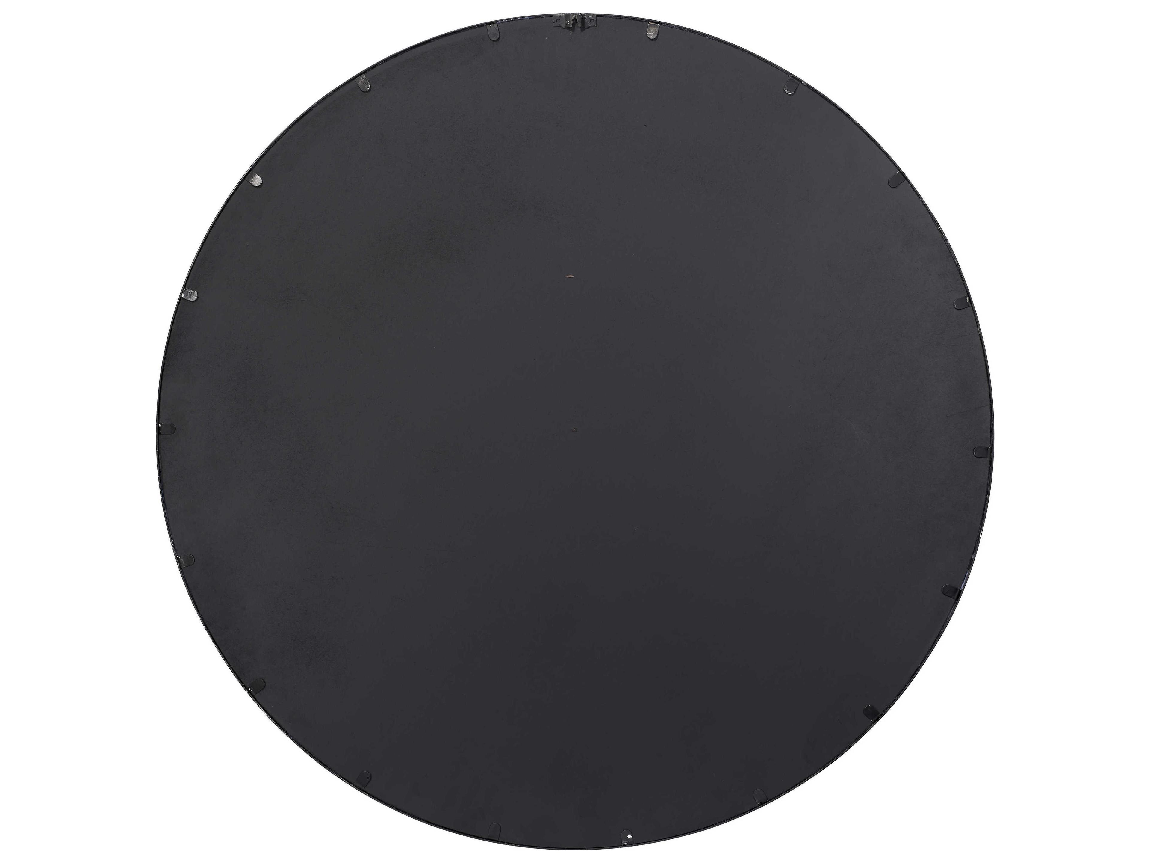 Jamie Young Black Distressed Metal Round Wall Mirror