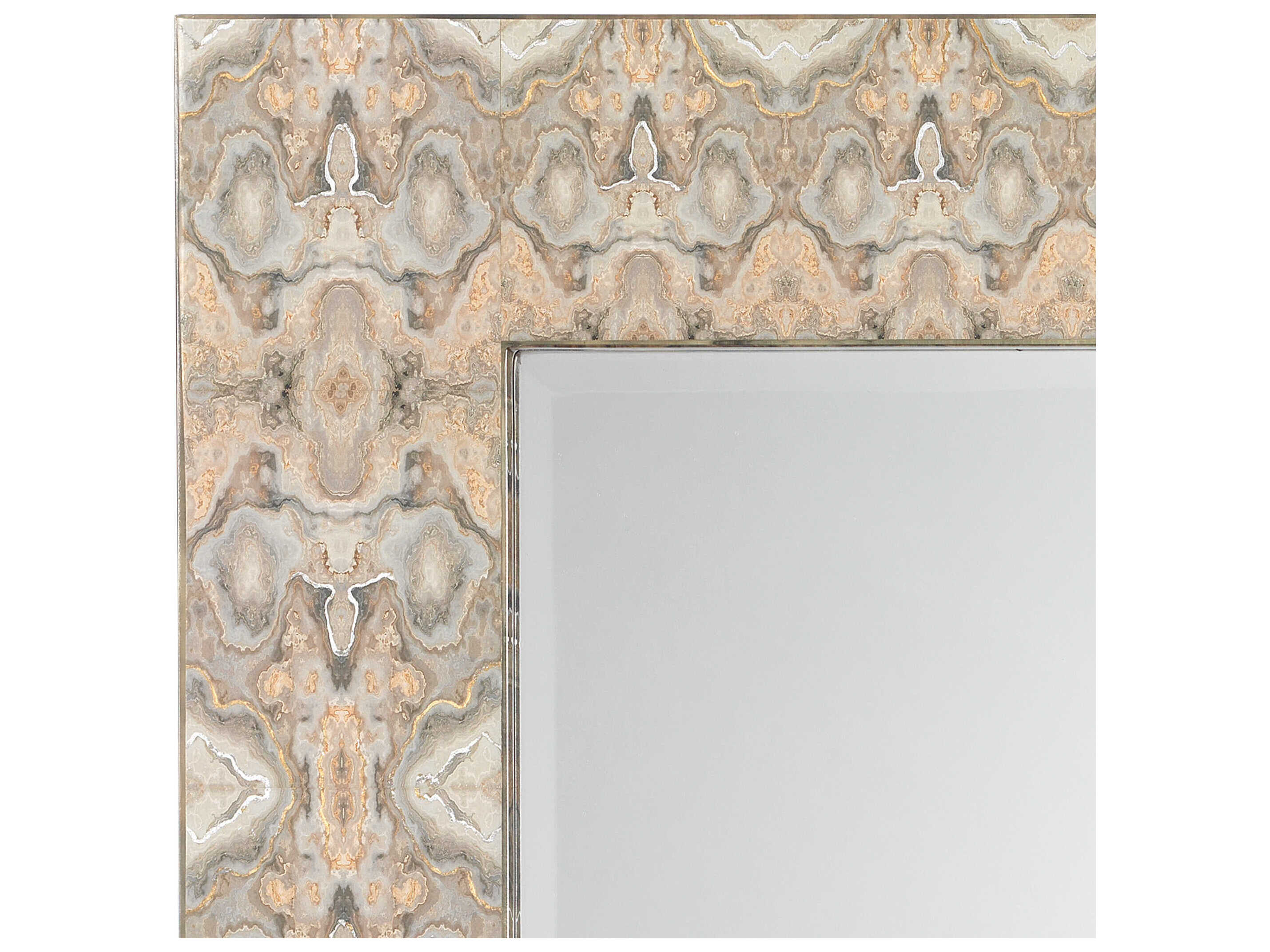 Jamie Young Grey / Cream Lacquer Rectangular Wall Mirror