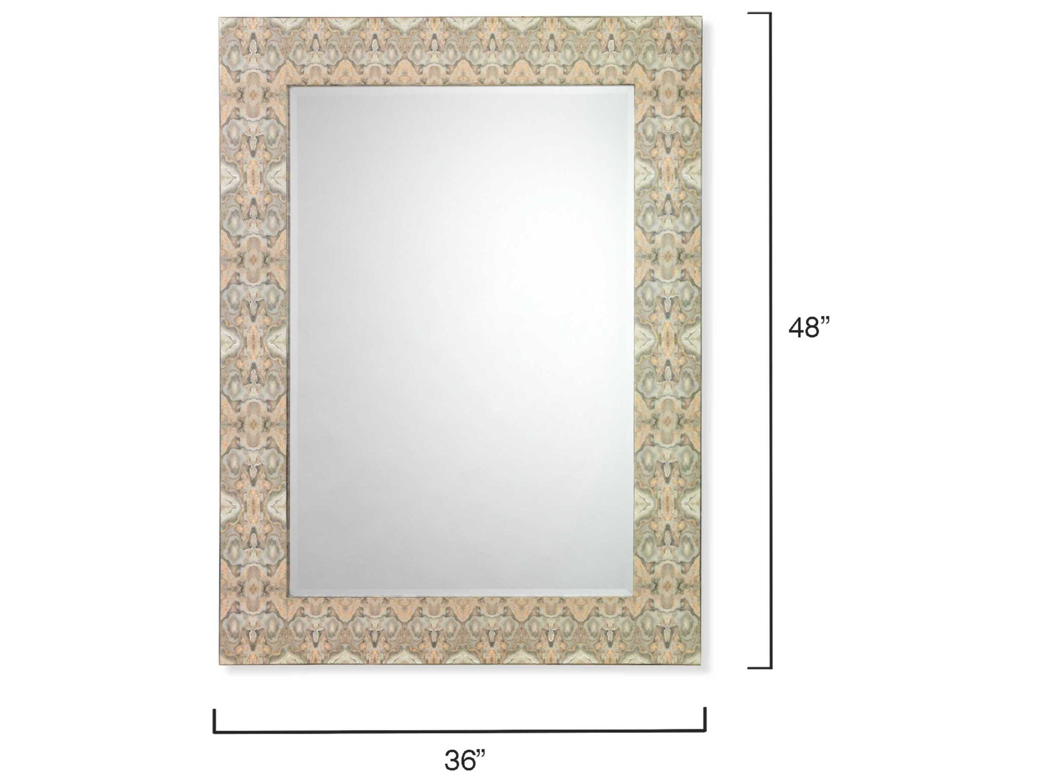 Jamie Young Grey / Cream Lacquer Rectangular Wall Mirror