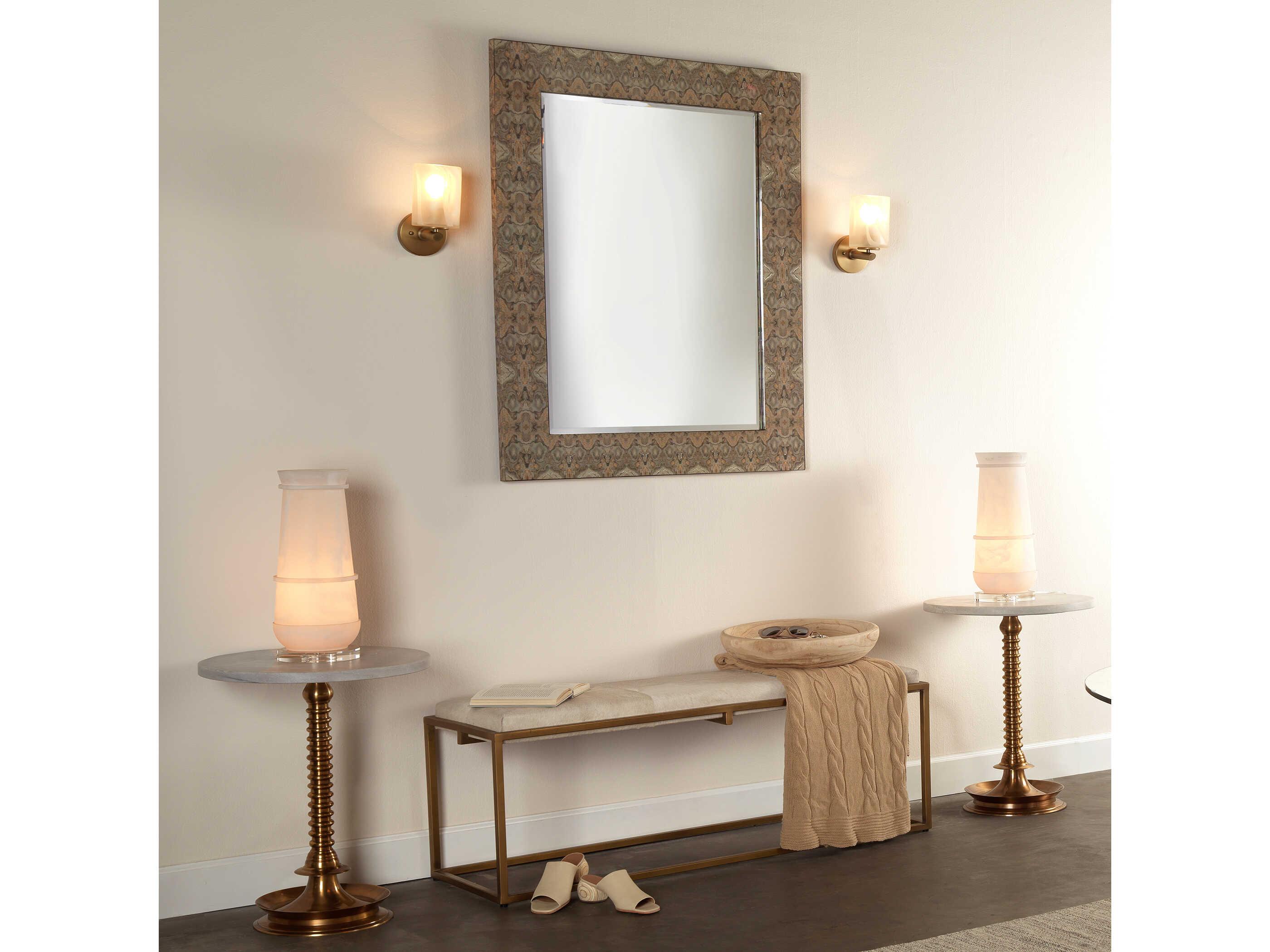 Jamie Young Grey / Cream Lacquer Rectangular Wall Mirror