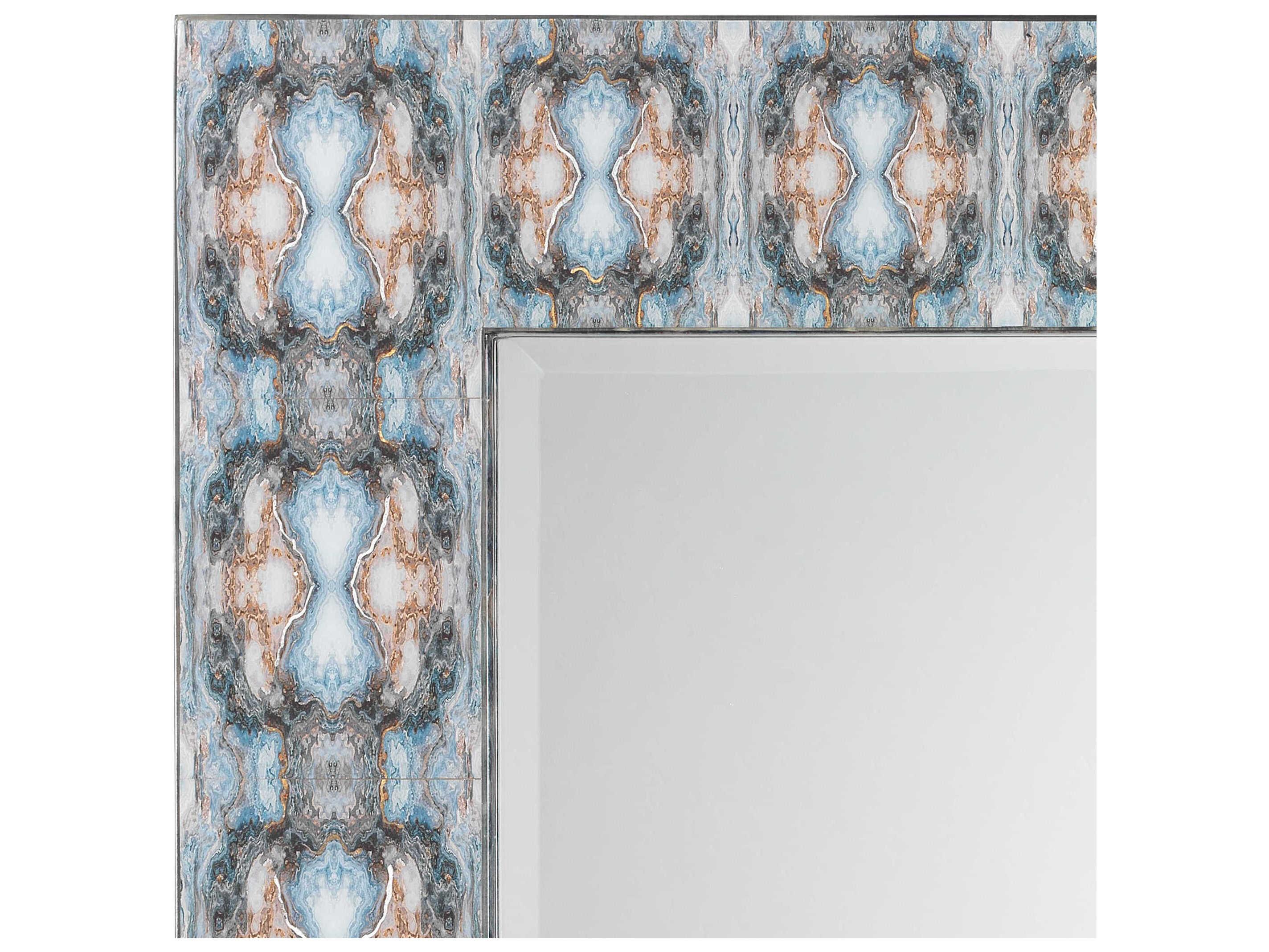 Jamie Young Indigo Blue Lacquer Rectangular Wall Mirror