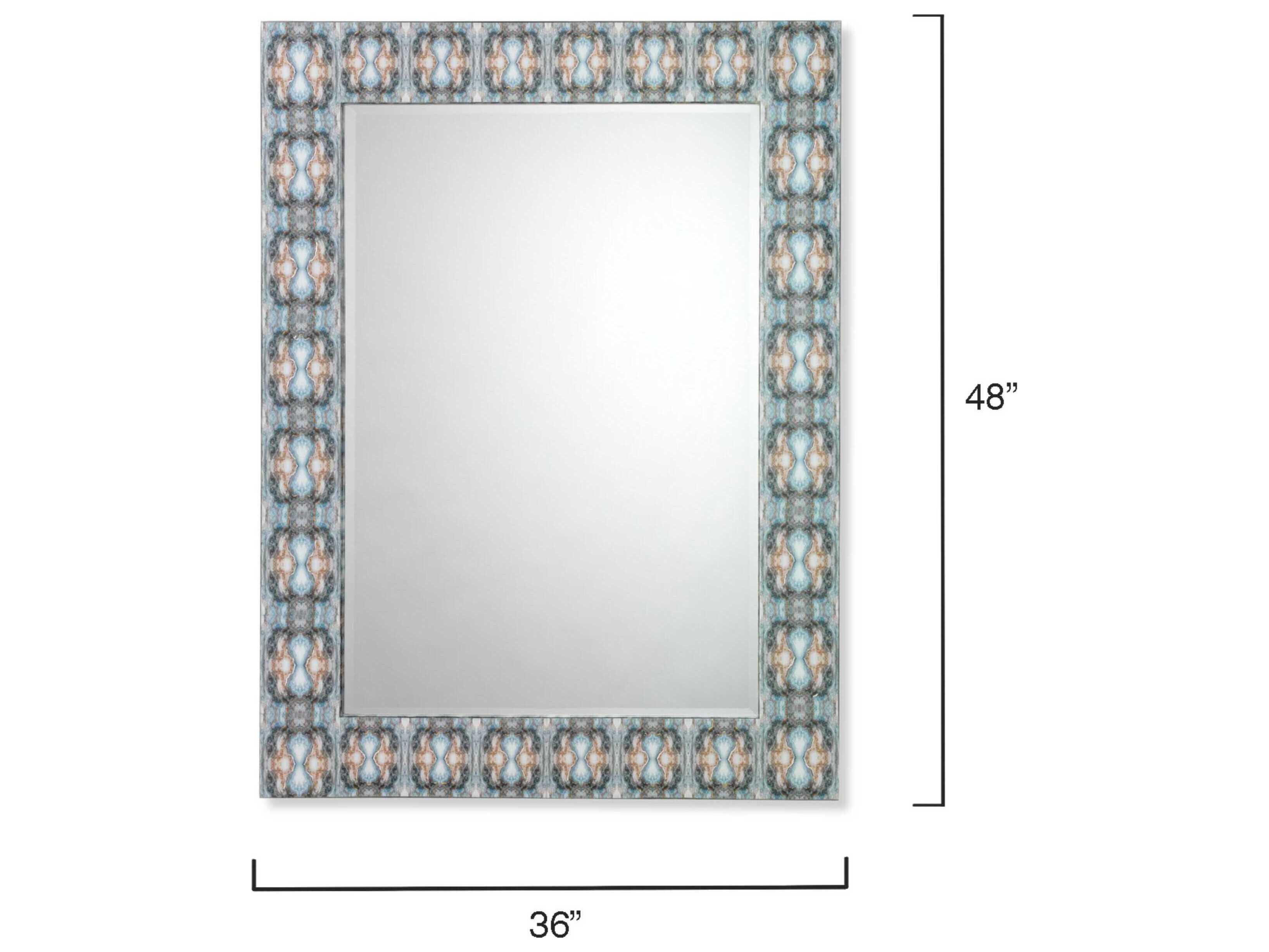 Jamie Young Indigo Blue Lacquer Rectangular Wall Mirror