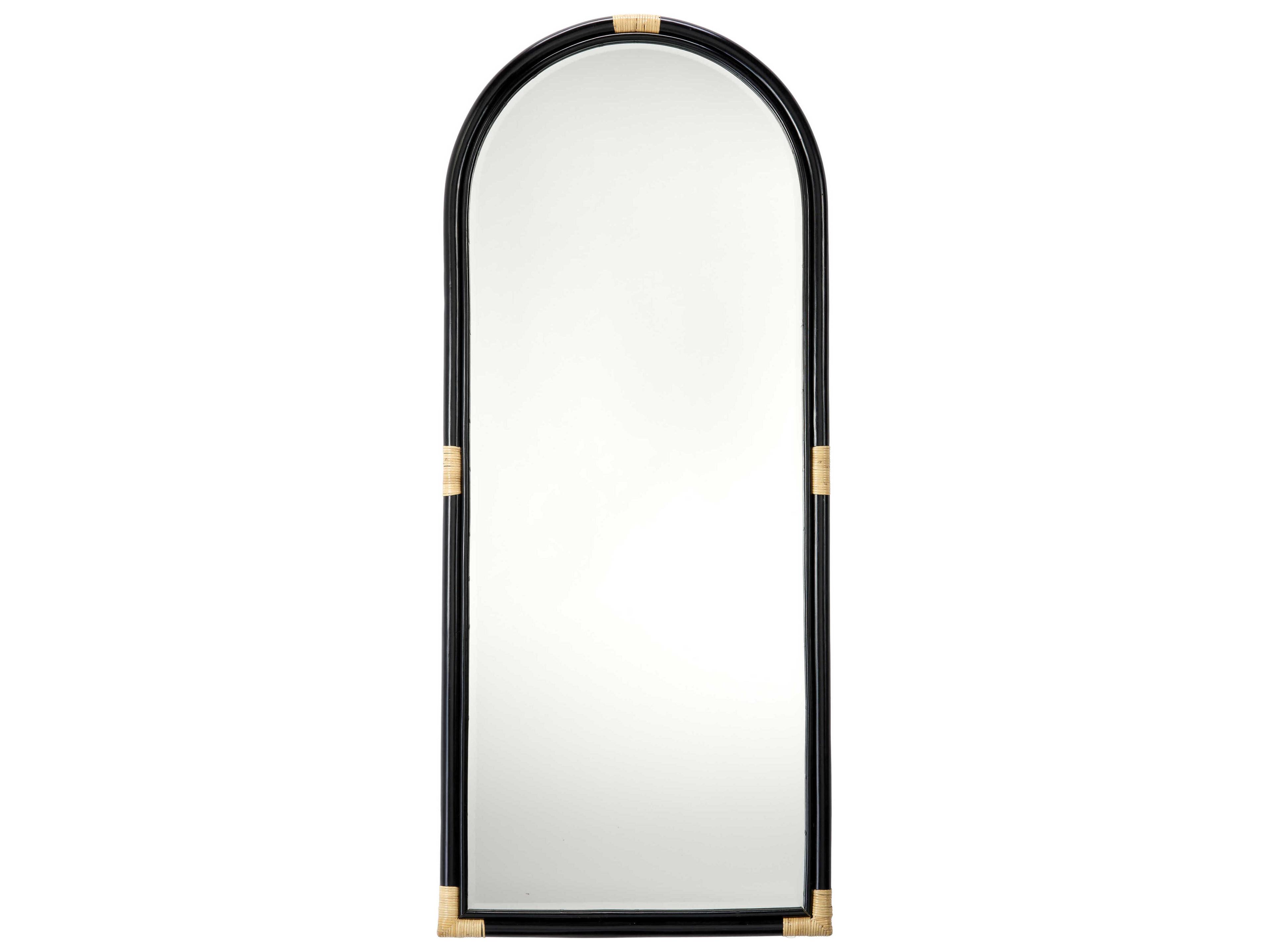 Jamie Young Saltwater Matte Black Floor Mirror