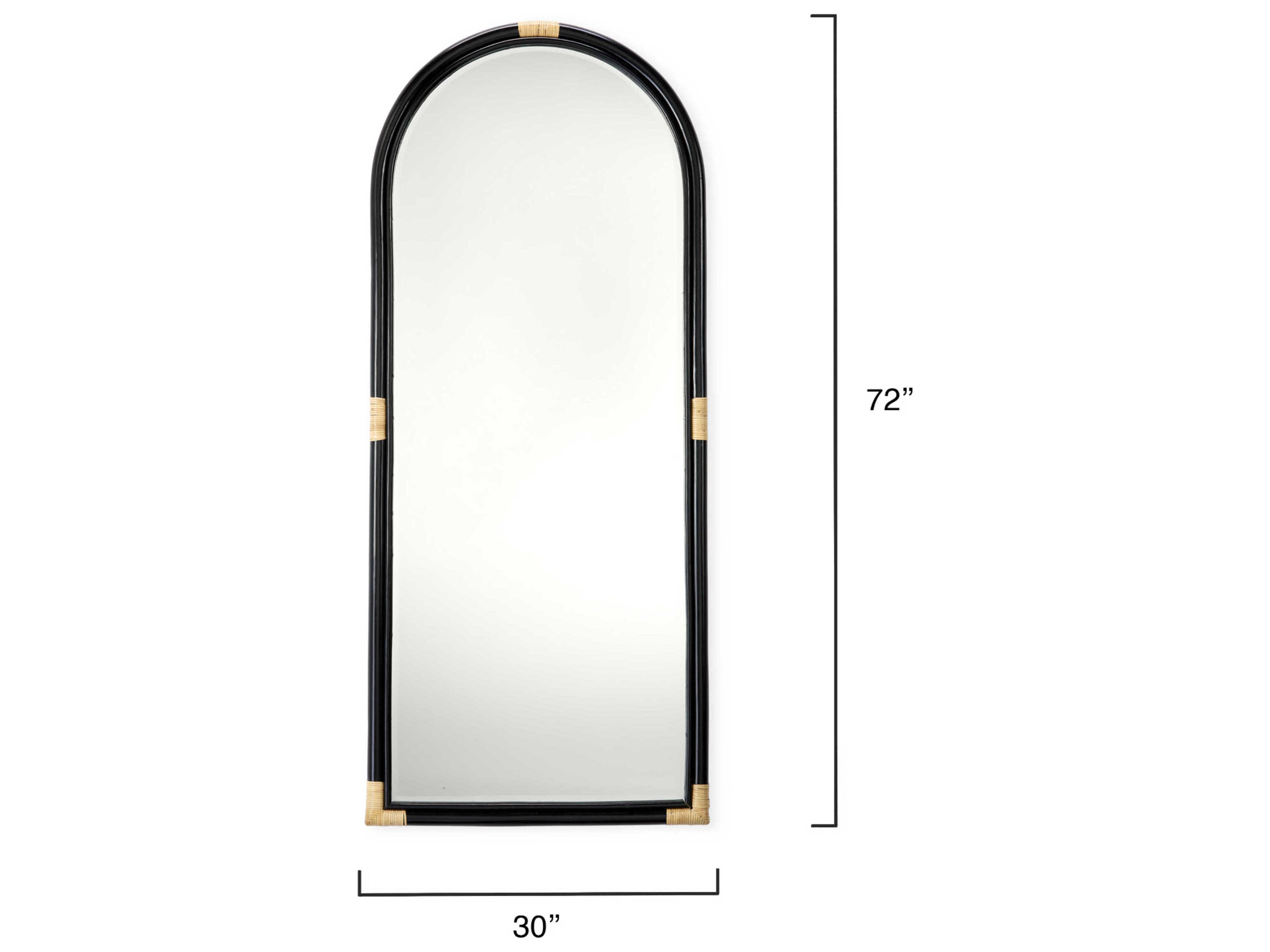 Jamie Young Saltwater Matte Black Floor Mirror