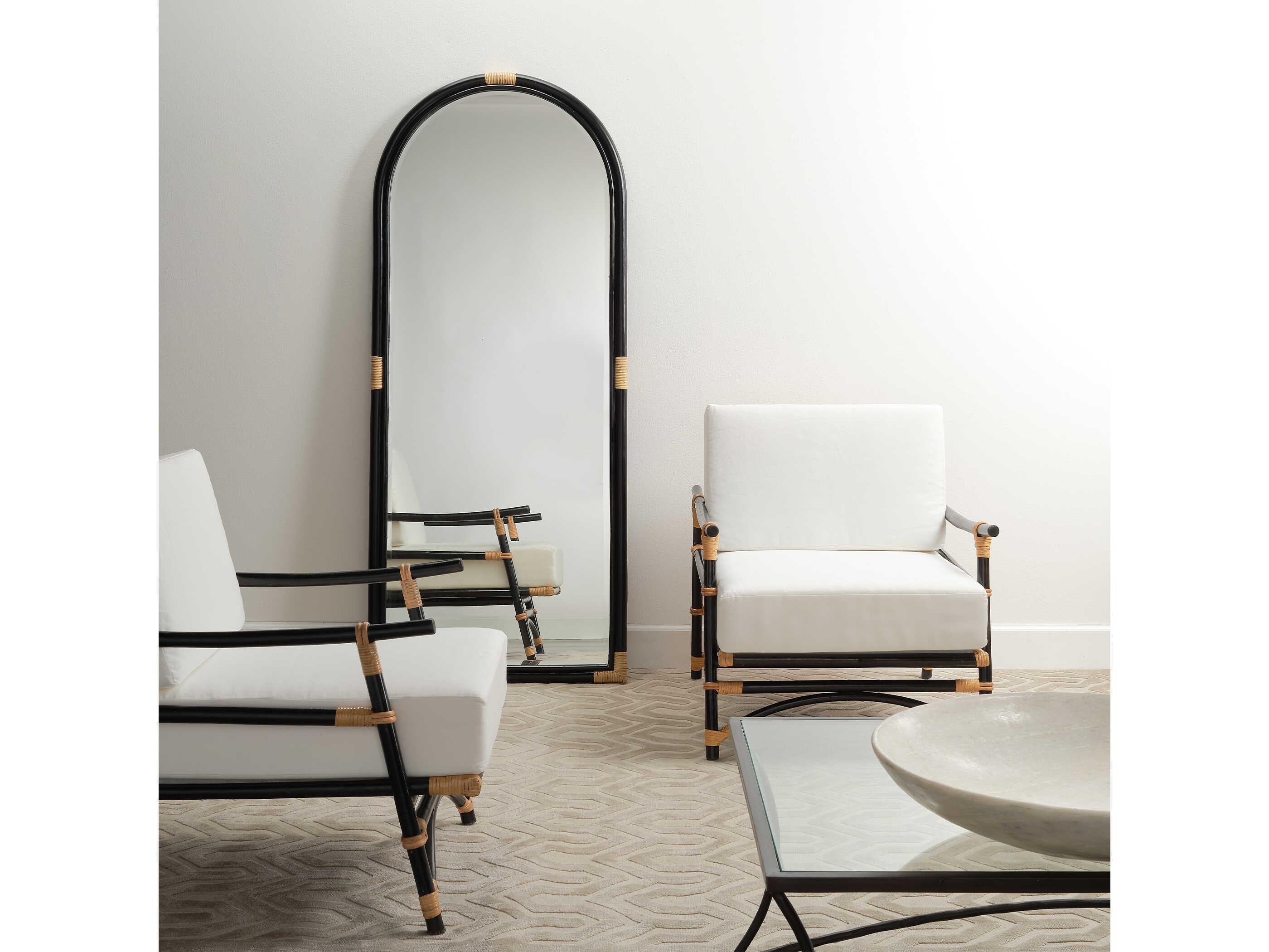 Jamie Young Saltwater Matte Black Floor Mirror