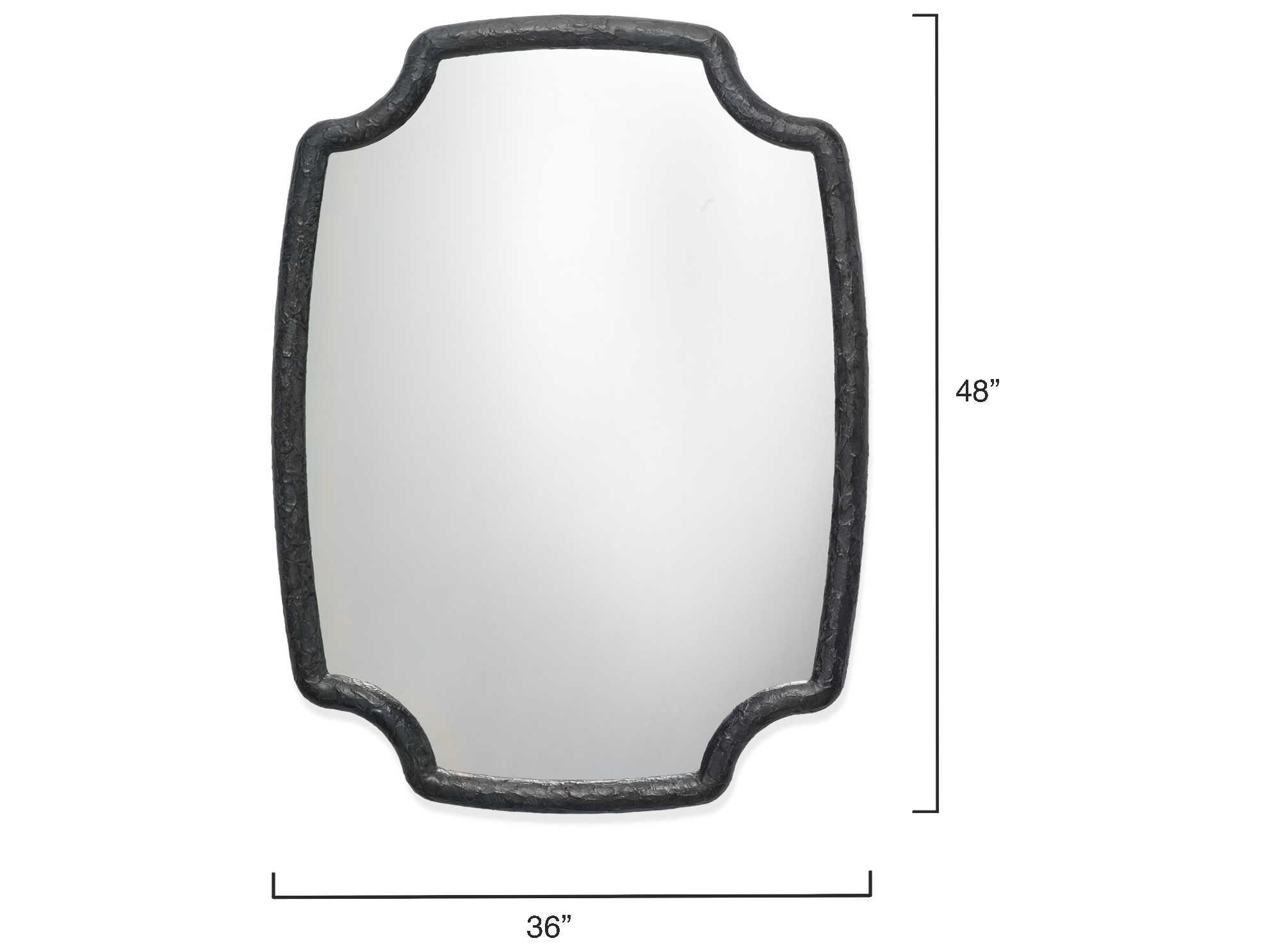 Jamie Young Selene Textured Charcoal Resin Wall Mirror