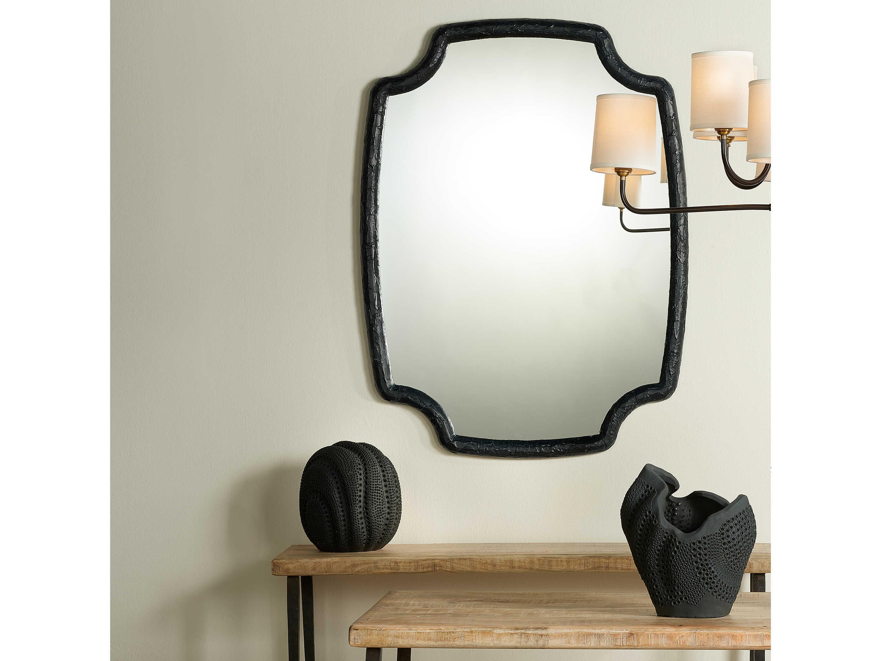 Jamie Young Selene Textured Charcoal Resin Wall Mirror