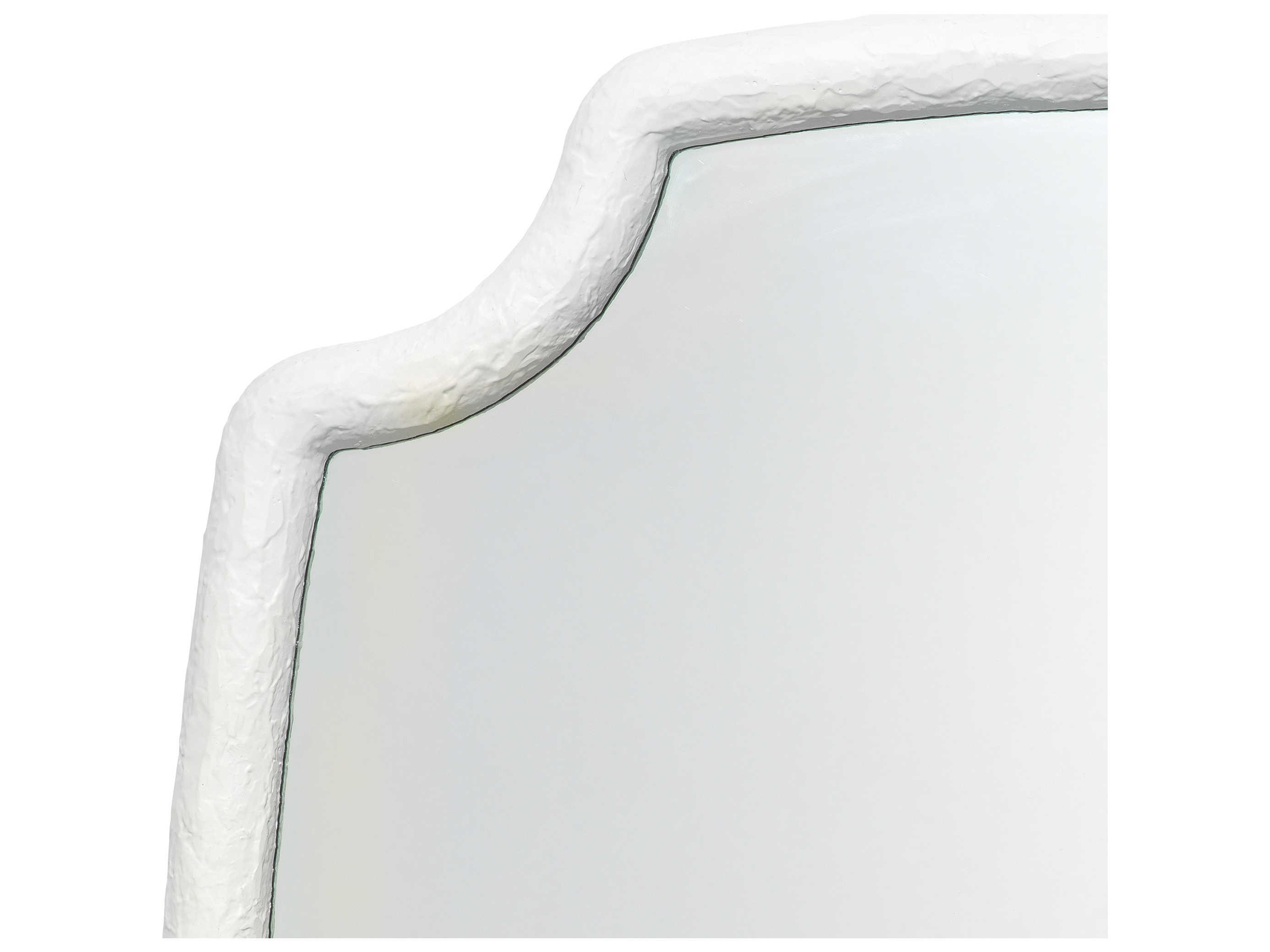 Jamie Young Selene Textured White Resin Wall Mirror