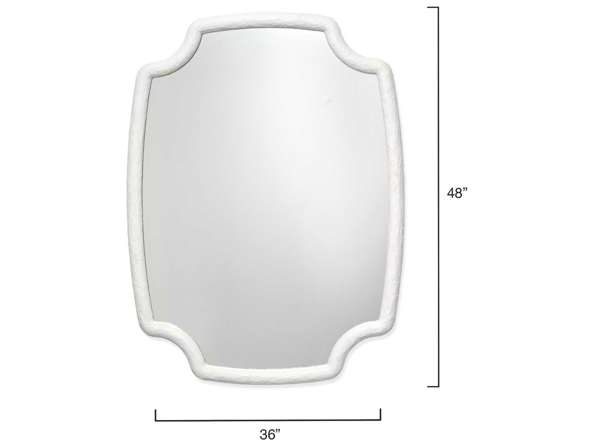 Jamie Young Selene Textured White Resin Wall Mirror