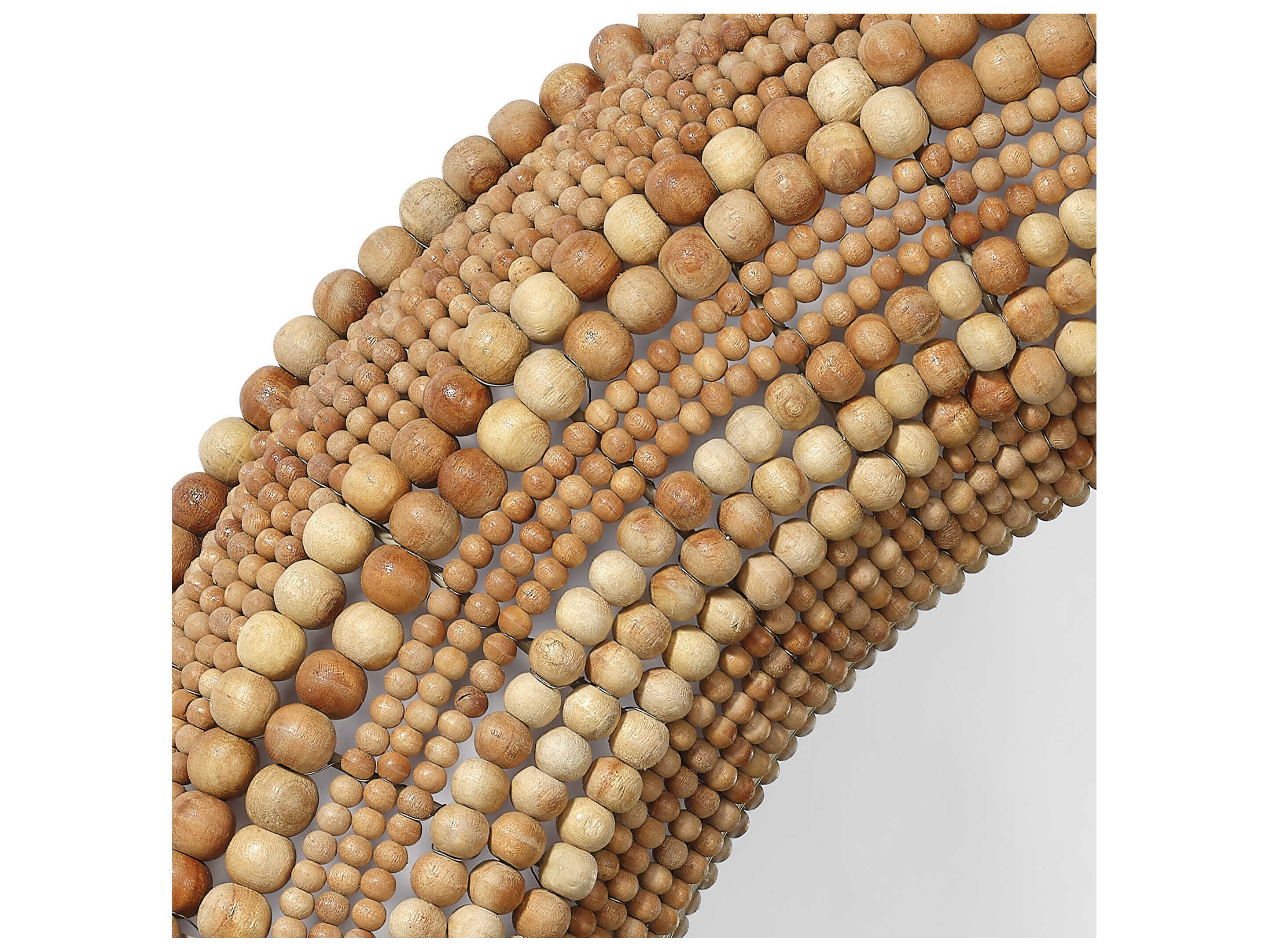 Jamie Young Strand Beaded Natural Round Wall Mirror