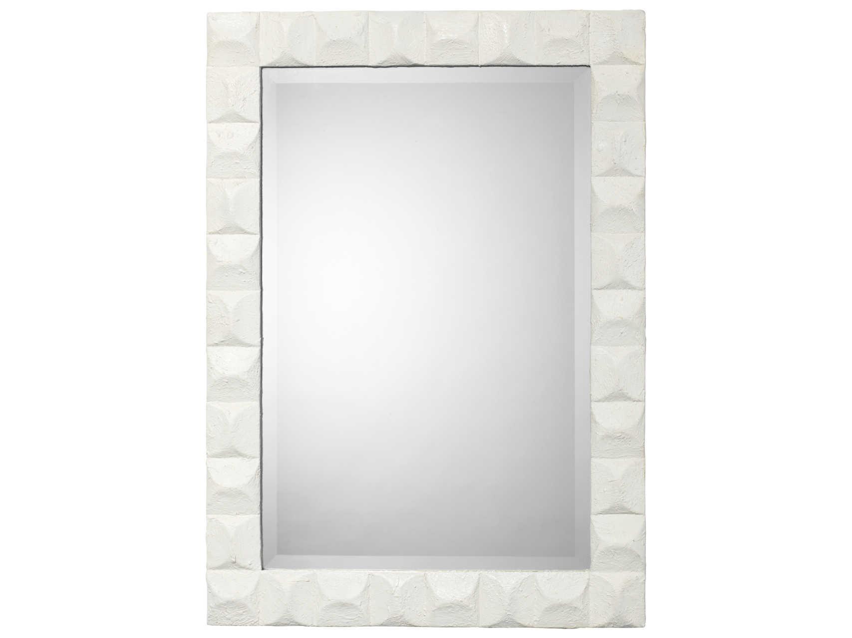 Jamie Young Astor White Gesso Rectangular Wall Mirror