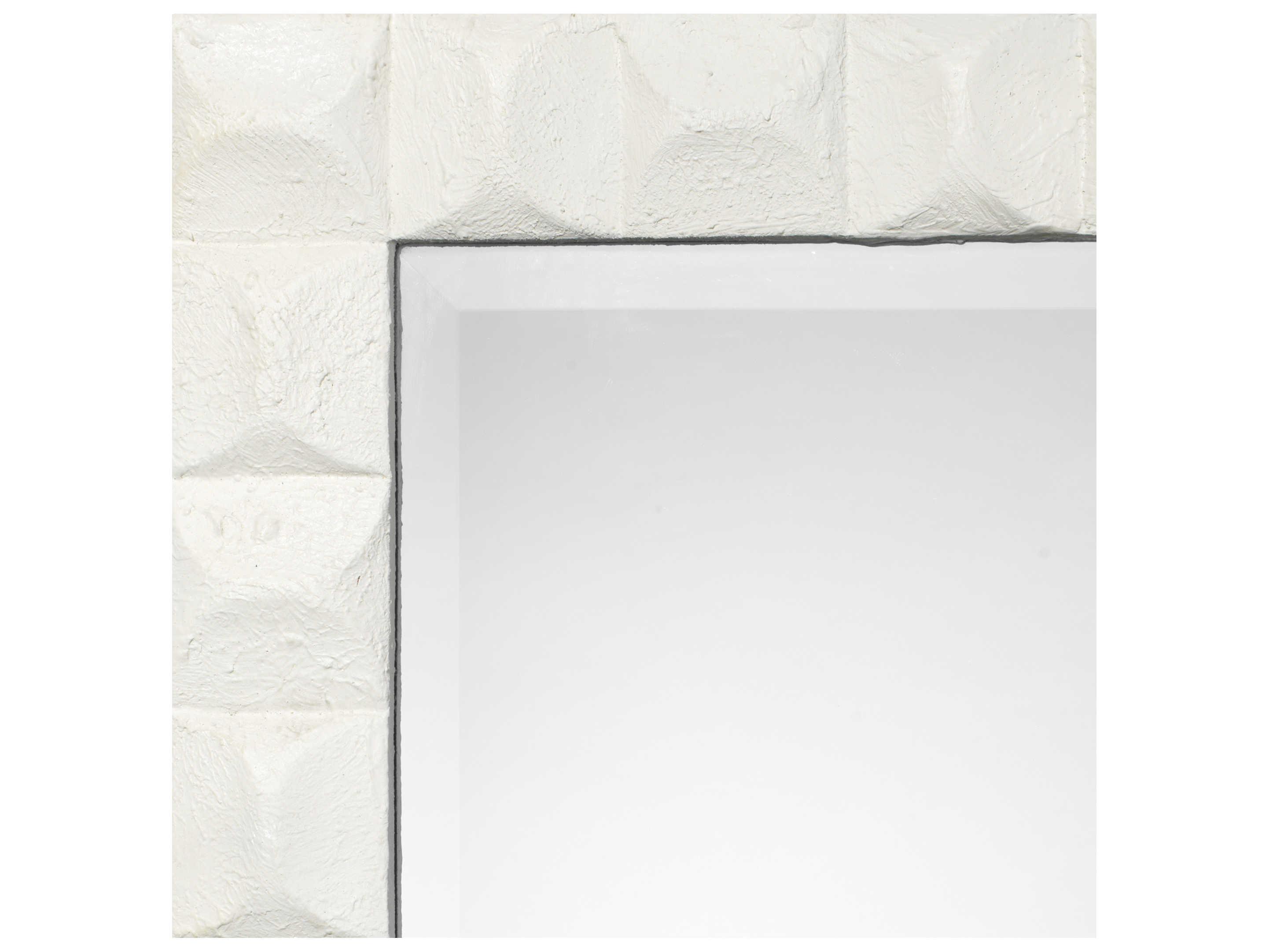 Jamie Young Astor White Gesso Rectangular Wall Mirror