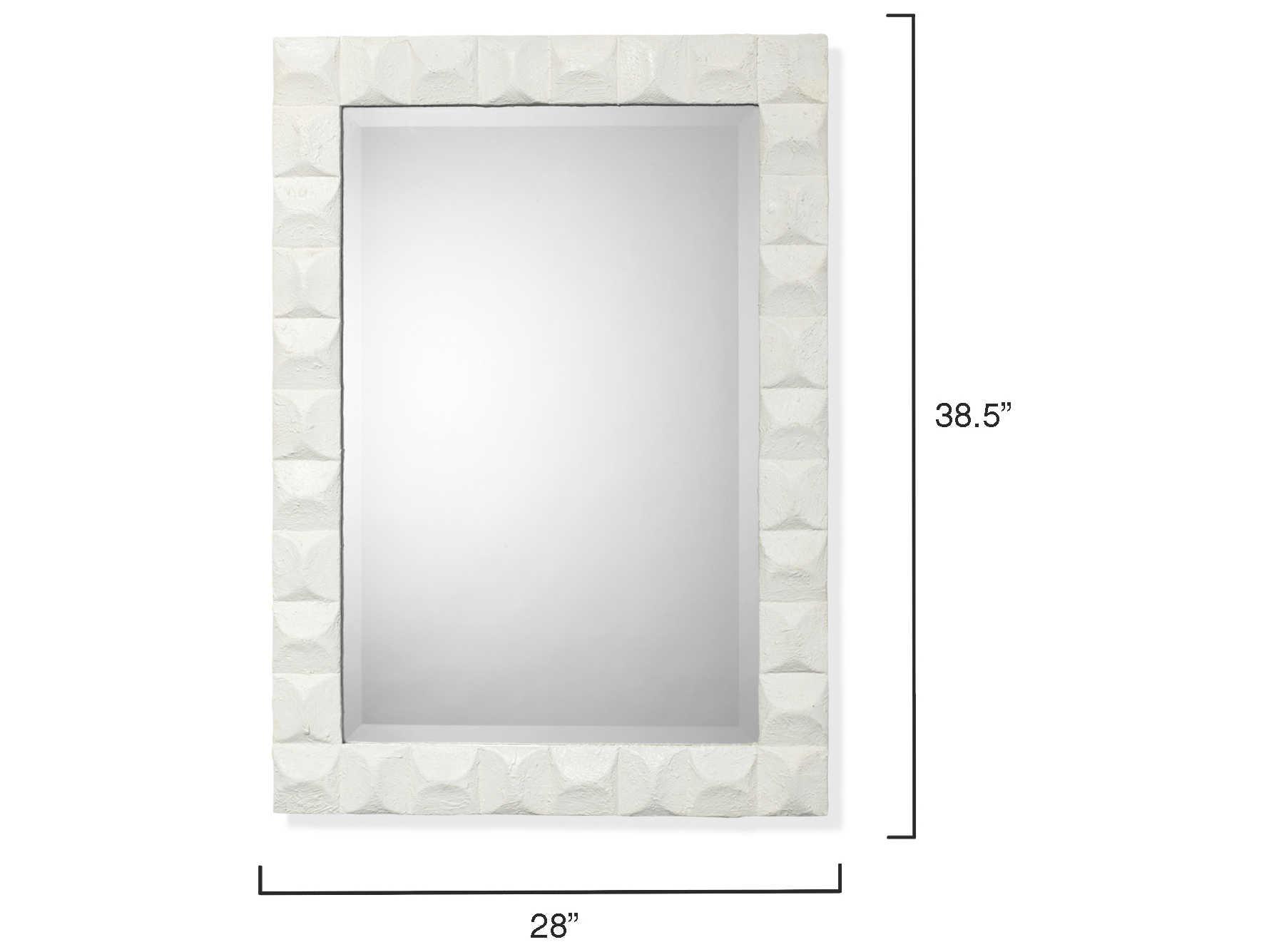 Jamie Young Astor White Gesso Rectangular Wall Mirror