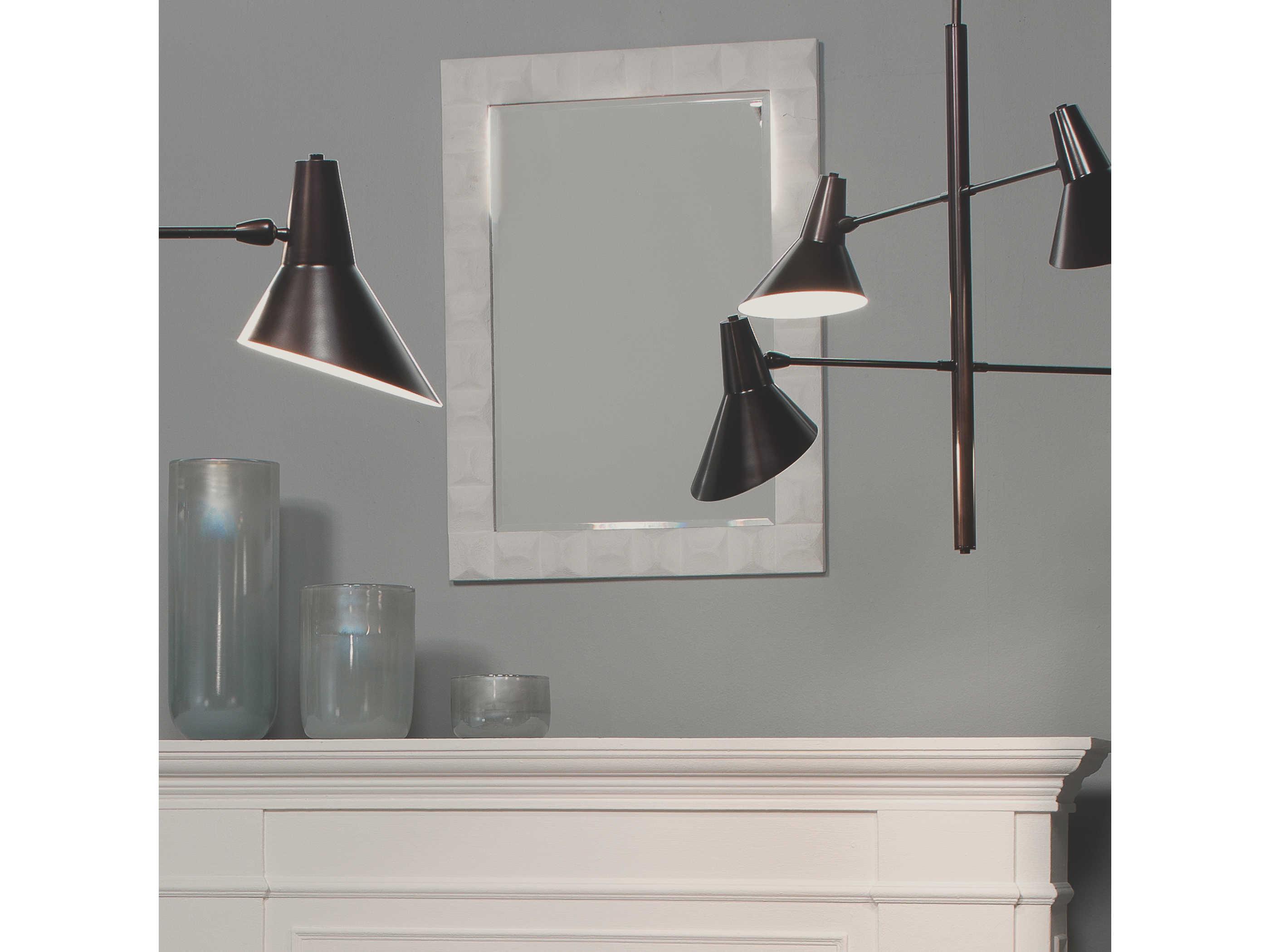 Jamie Young Astor White Gesso Rectangular Wall Mirror