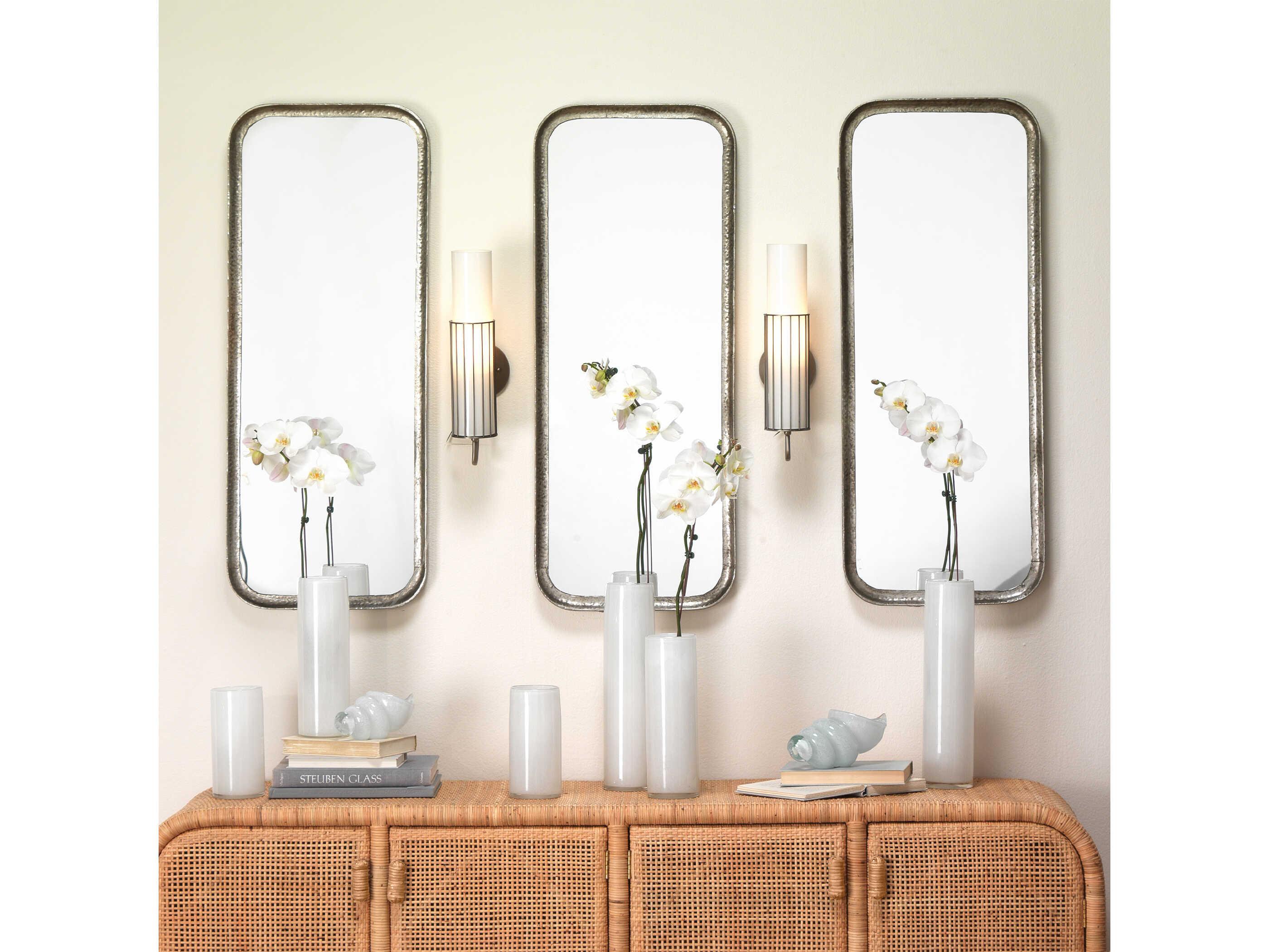 Jamie Young Silver Leaf Rectangular Wall Mirror