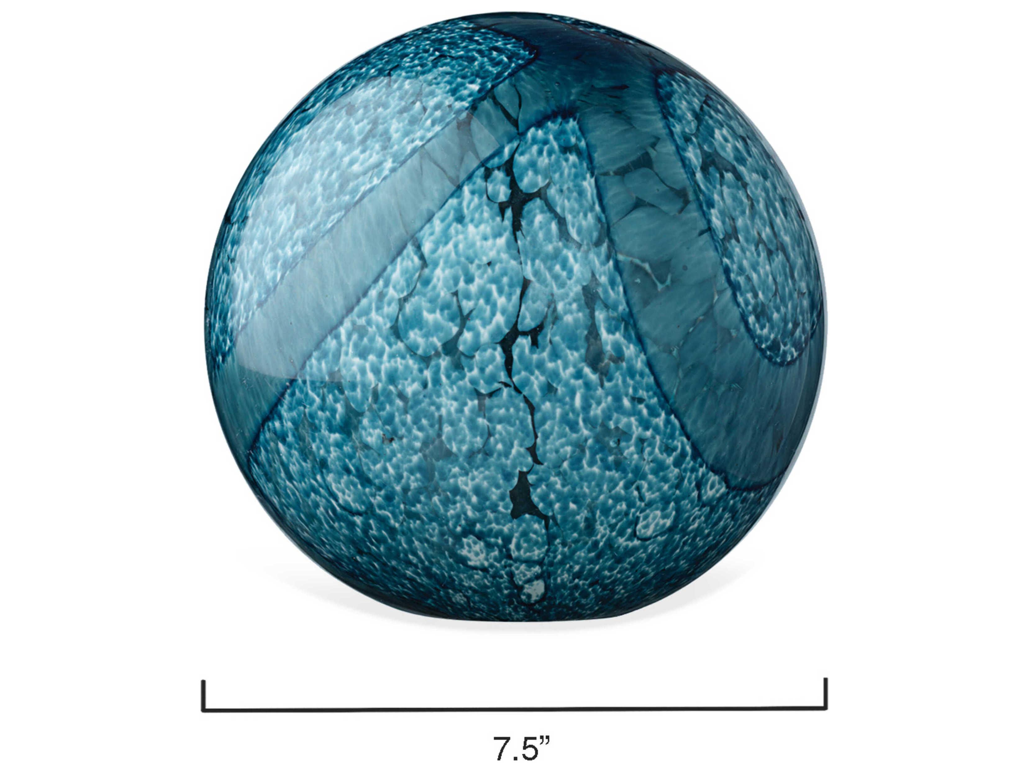 Jamie Young Indigo Swirl Cosmos Glass Balls Set of 2