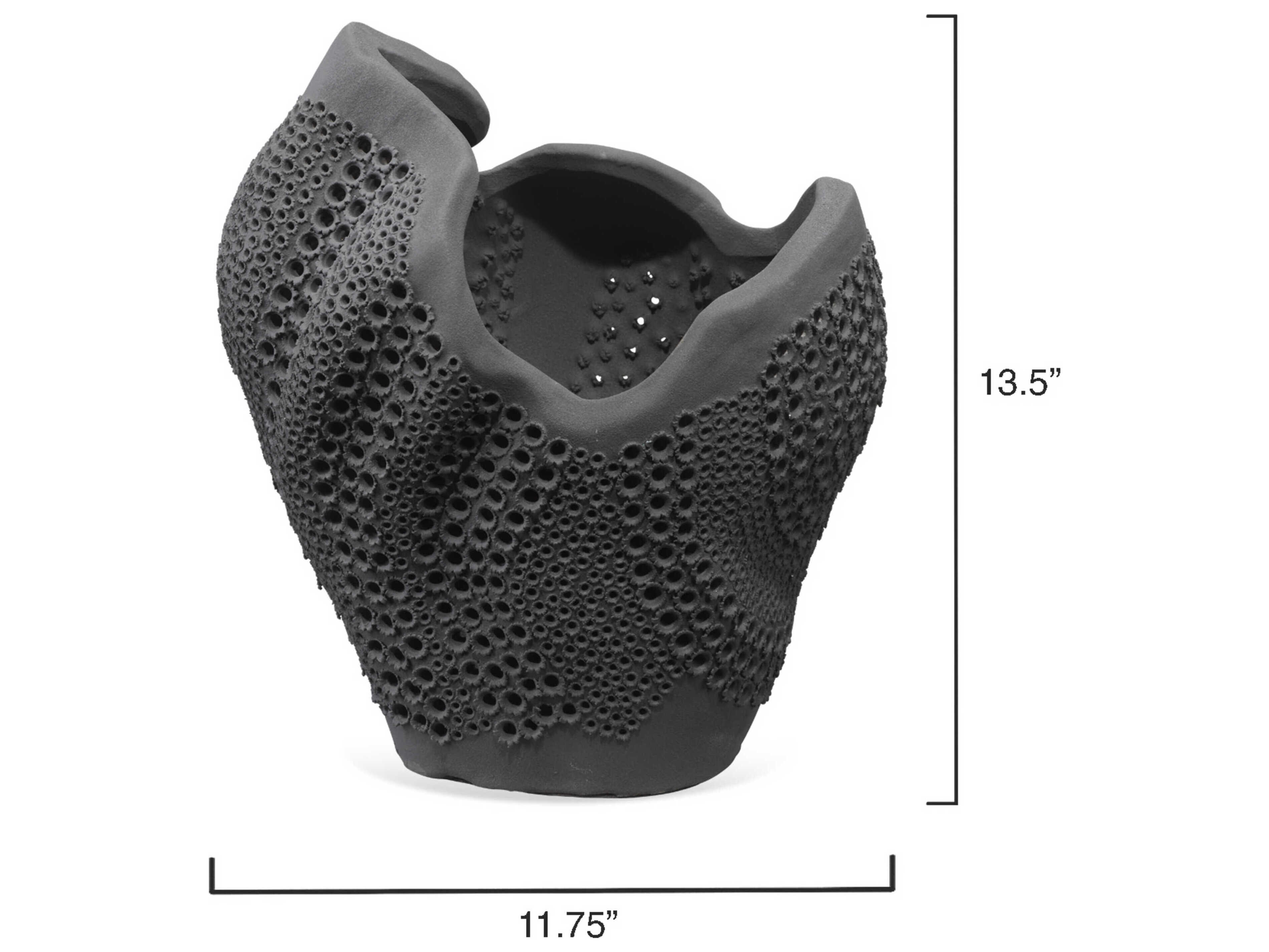 Jamie Young Eclipse Matte Black Porcelain Vase