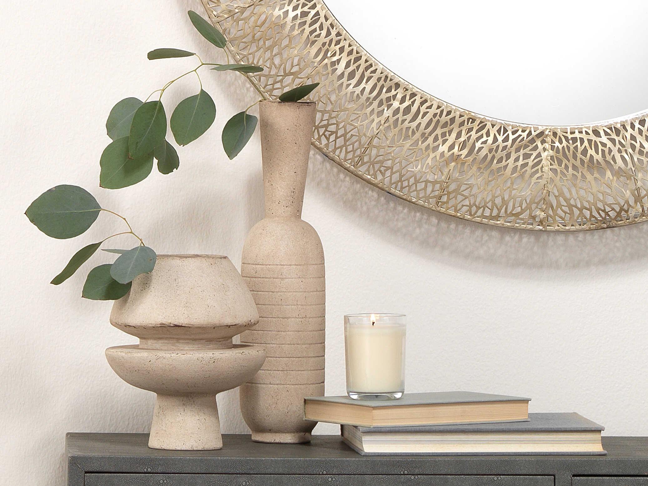 Jamie Young Foundation Off White Ceramic Vase