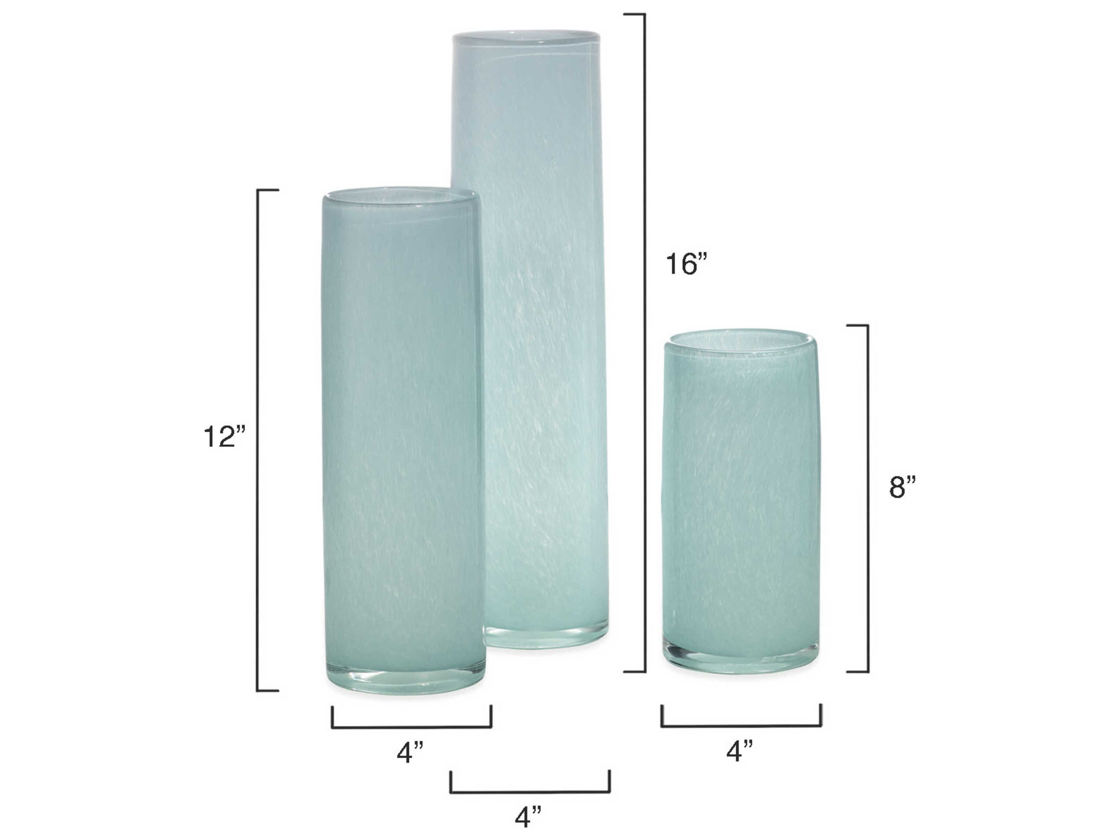 Jamie Young Gwendolyn Blue Glass Vase Set of 3