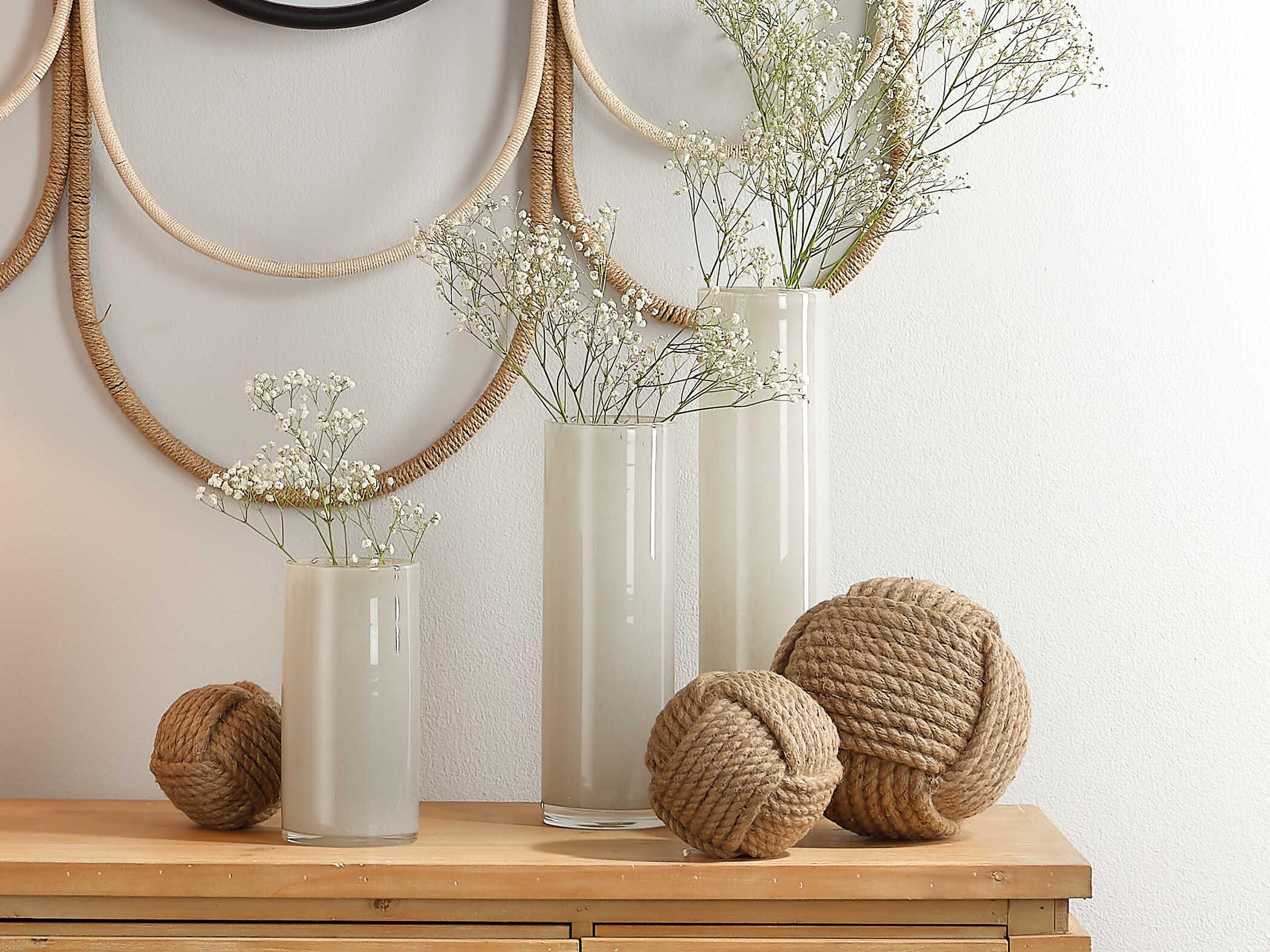 Jamie Young Gwendolyn Grey Glass Vase Set of 3