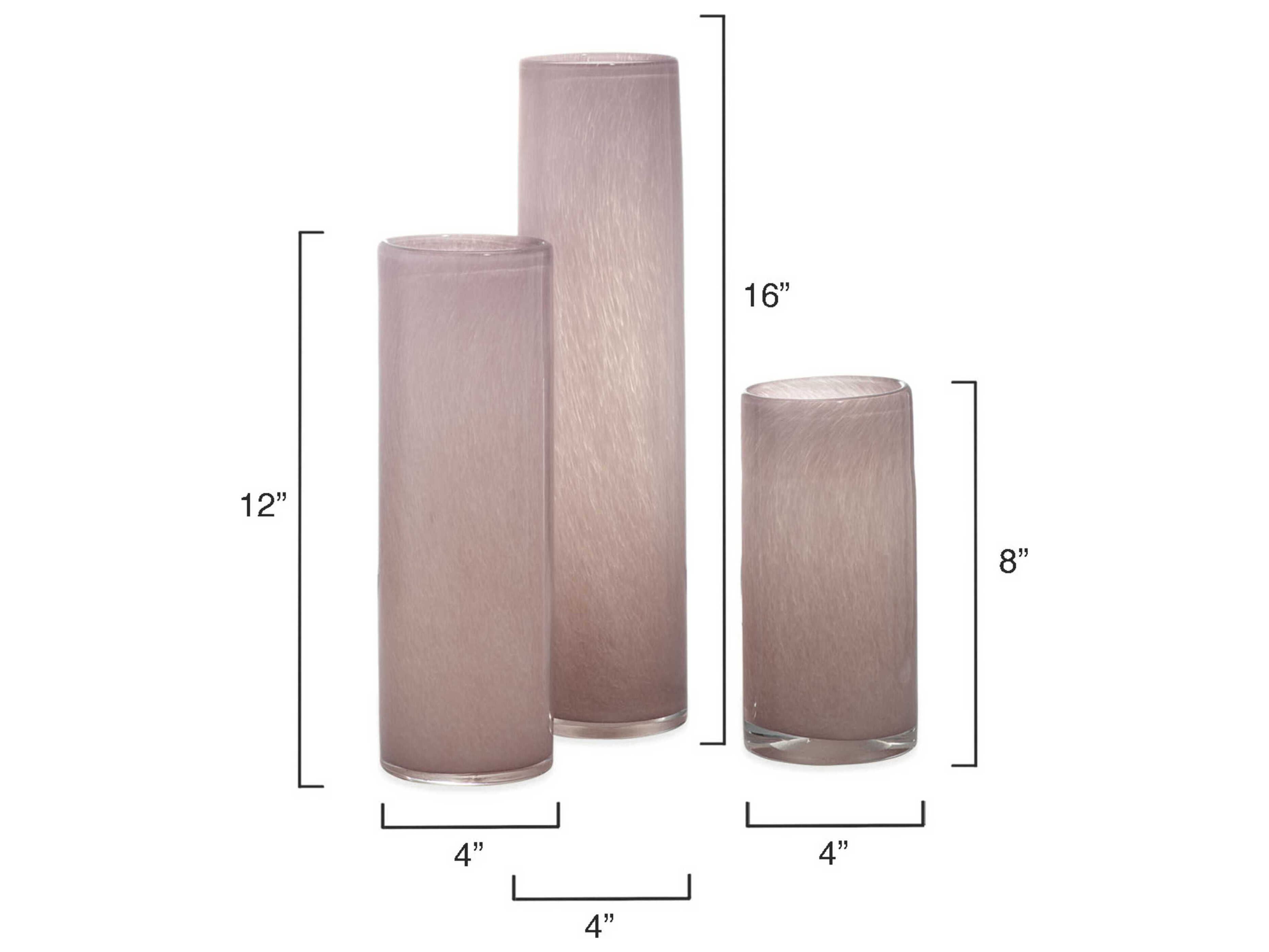 Jamie Young Gwendolyn Pink Glass Vase Set of 3