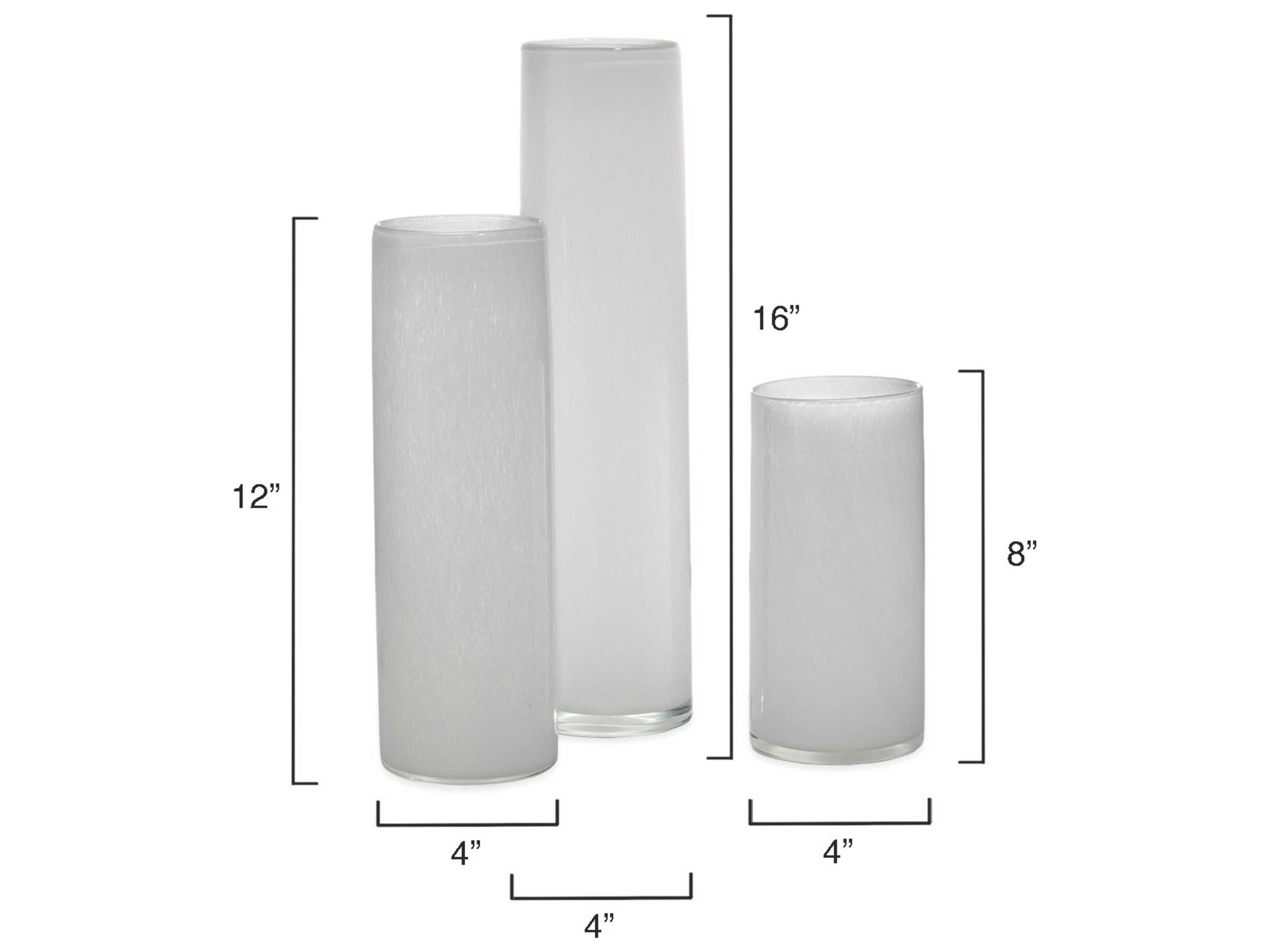 Jamie Young Gwendolyn White Glass Vase Set of 3