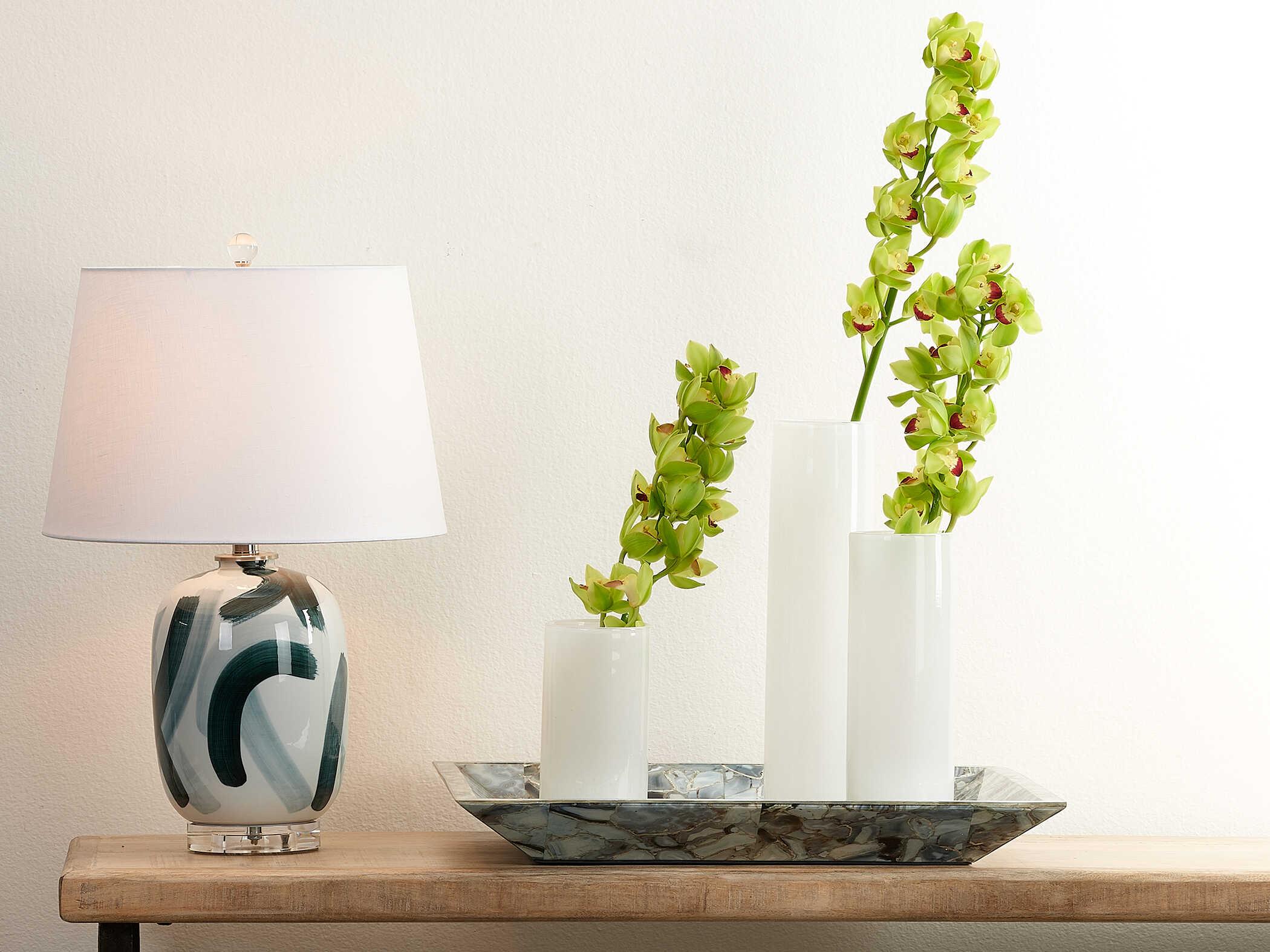 Jamie Young Gwendolyn White Glass Vase Set of 3