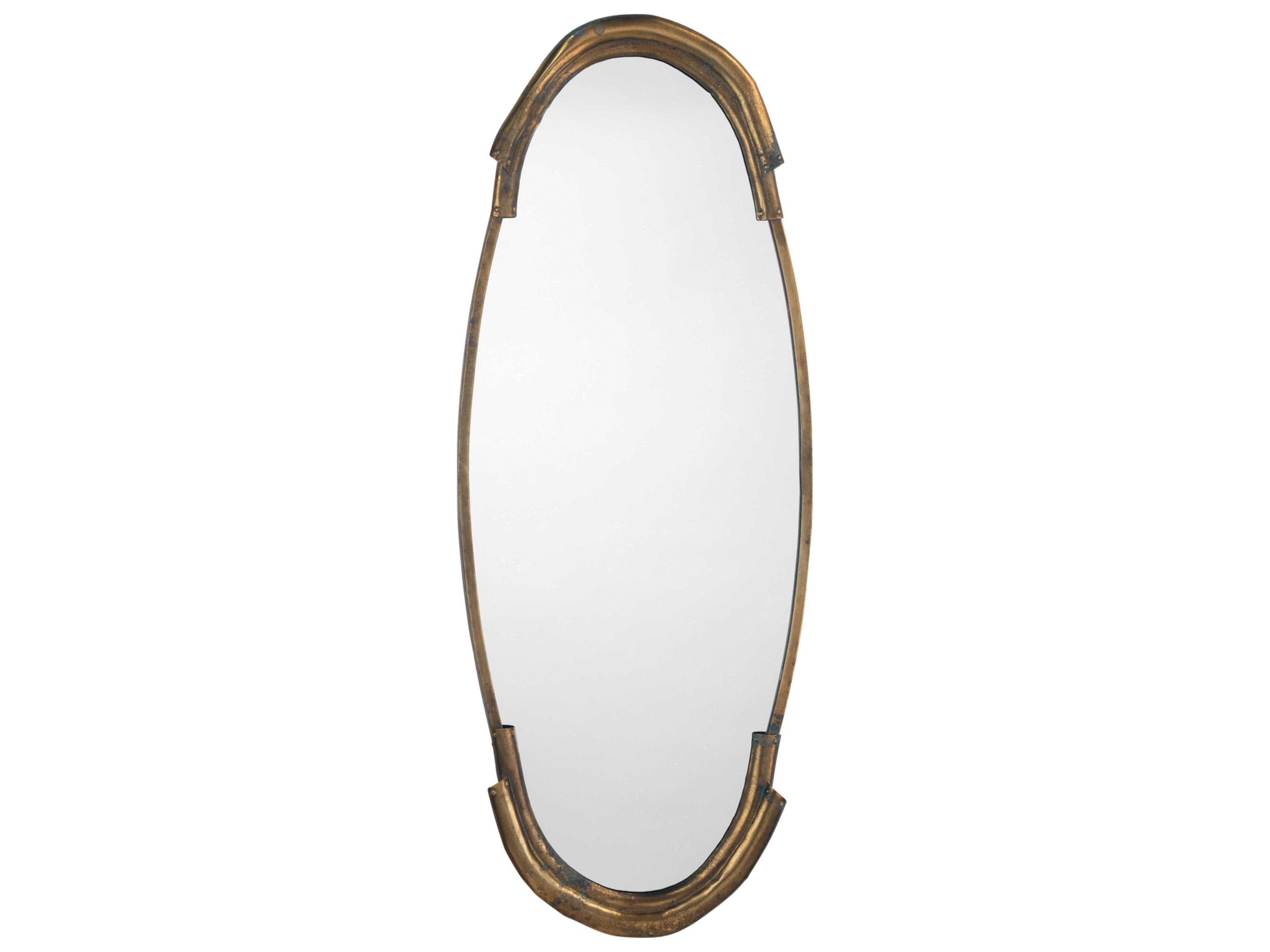 Jamie Young Margaux Antique Brass Oval Wall Mirror