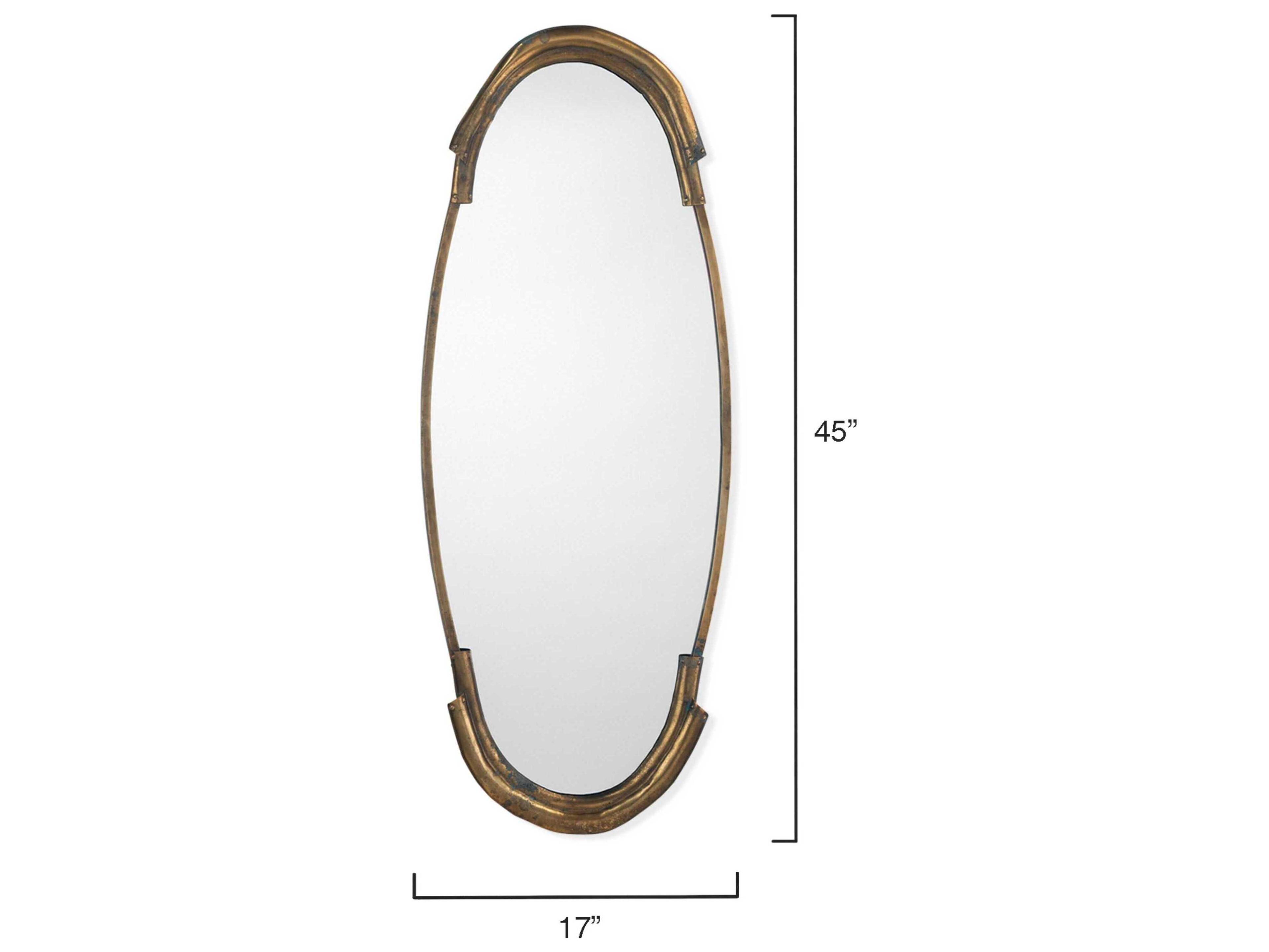 Jamie Young Margaux Antique Brass Oval Wall Mirror