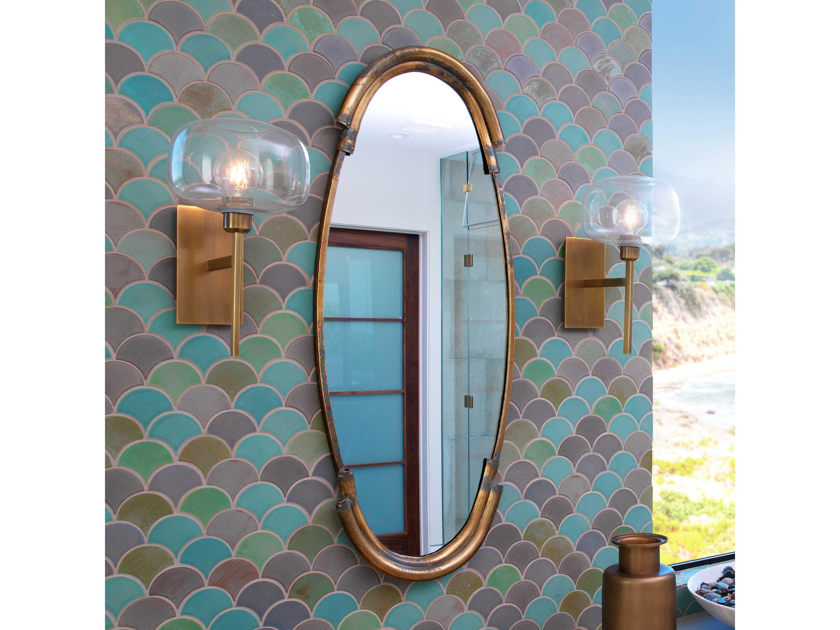 Jamie Young Margaux Antique Brass Oval Wall Mirror