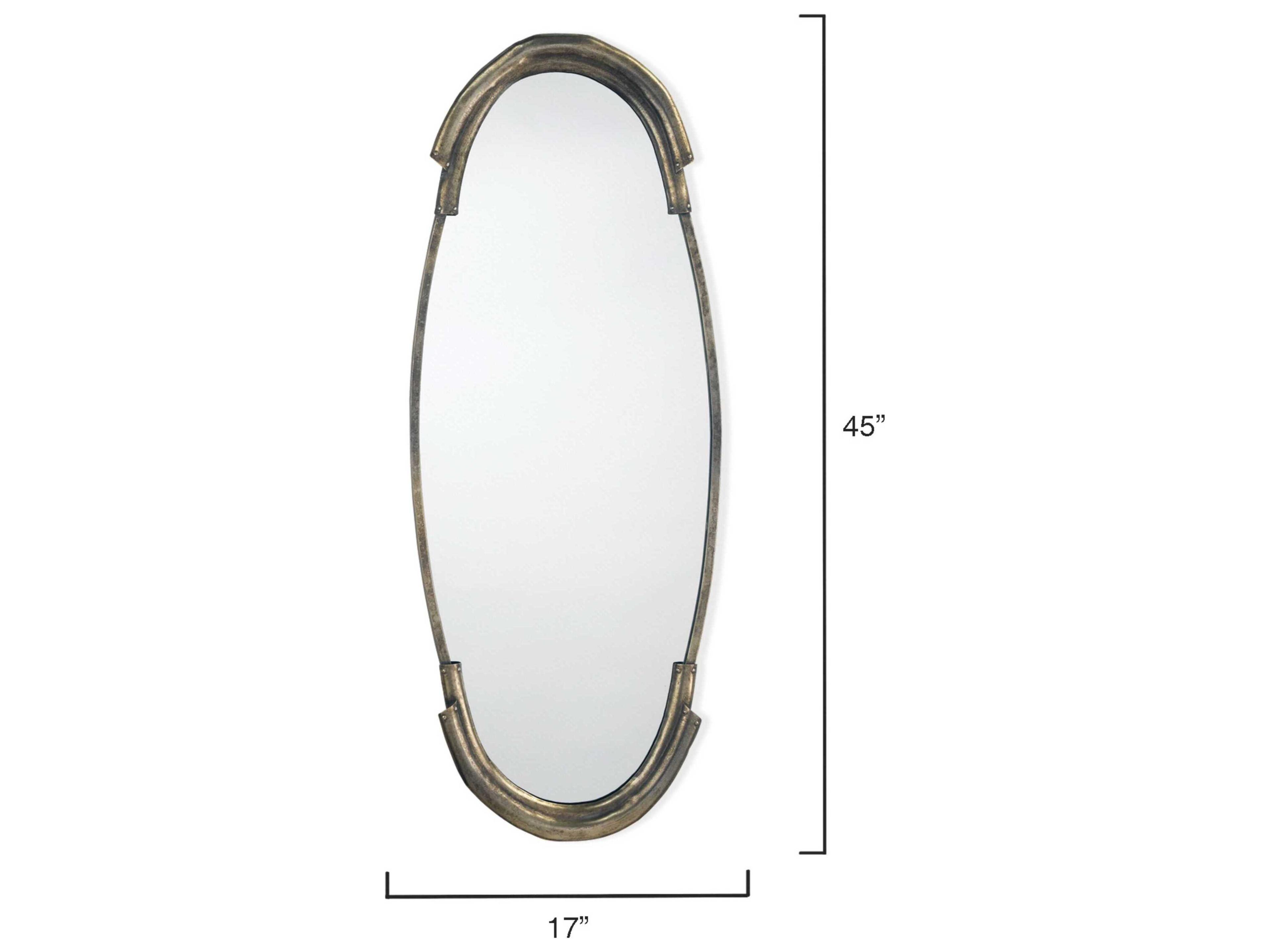 Jamie Young Margaux Antique Silver Oval Wall Mirror