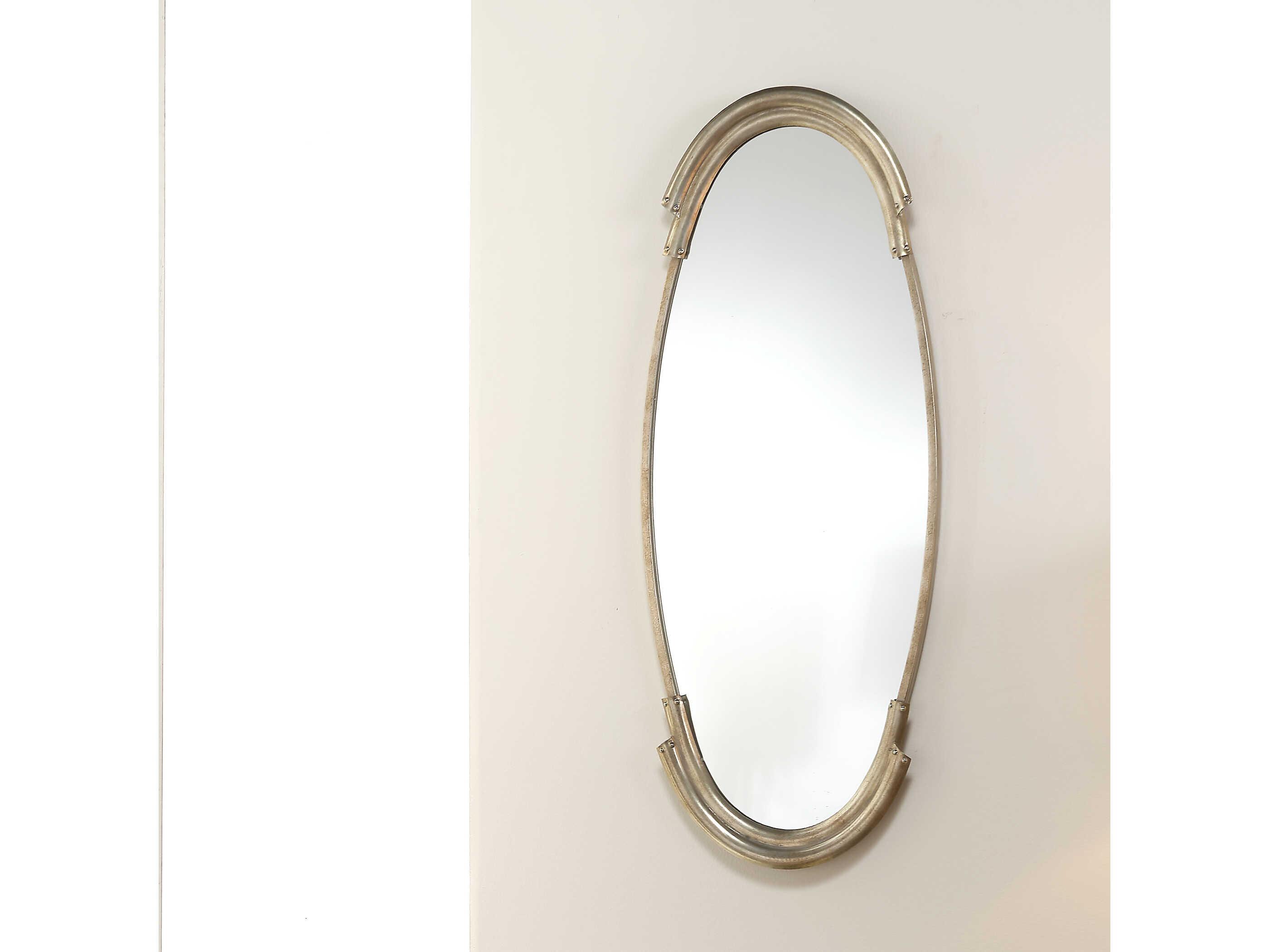 Jamie Young Margaux Antique Silver Oval Wall Mirror