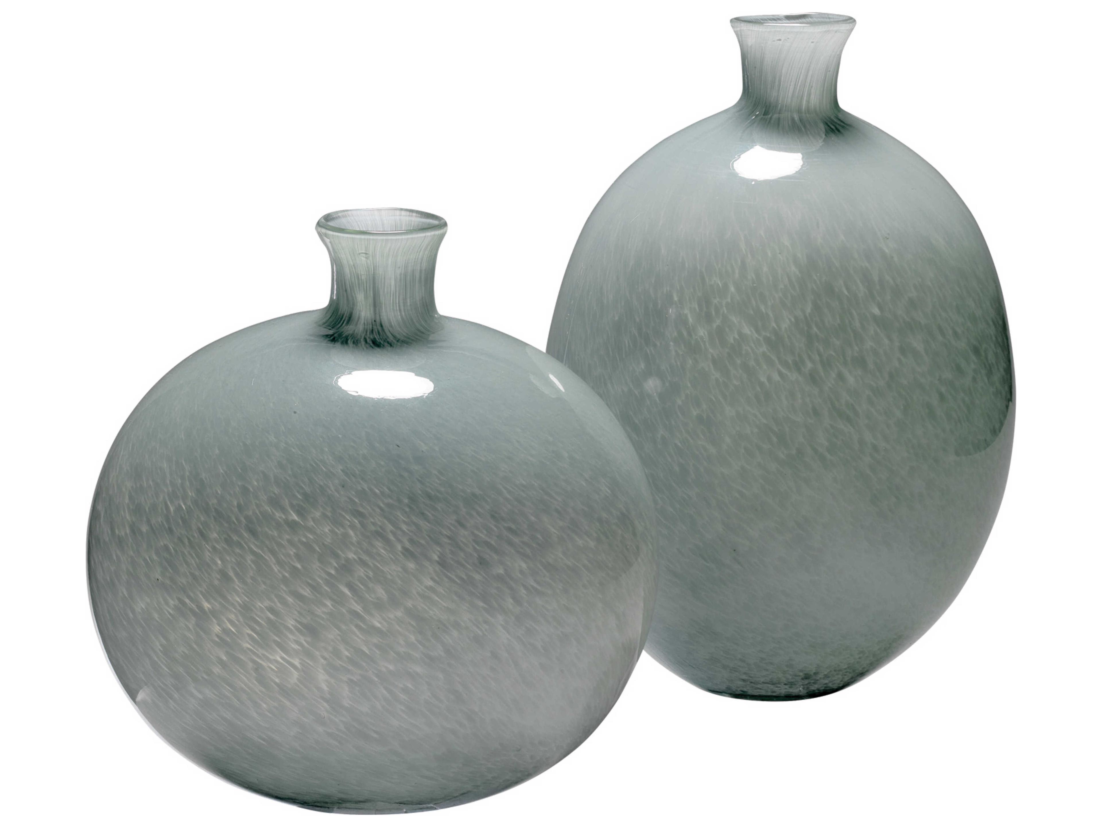 Jamie Young Minx Grey Glass Decorative Vases Set of 2