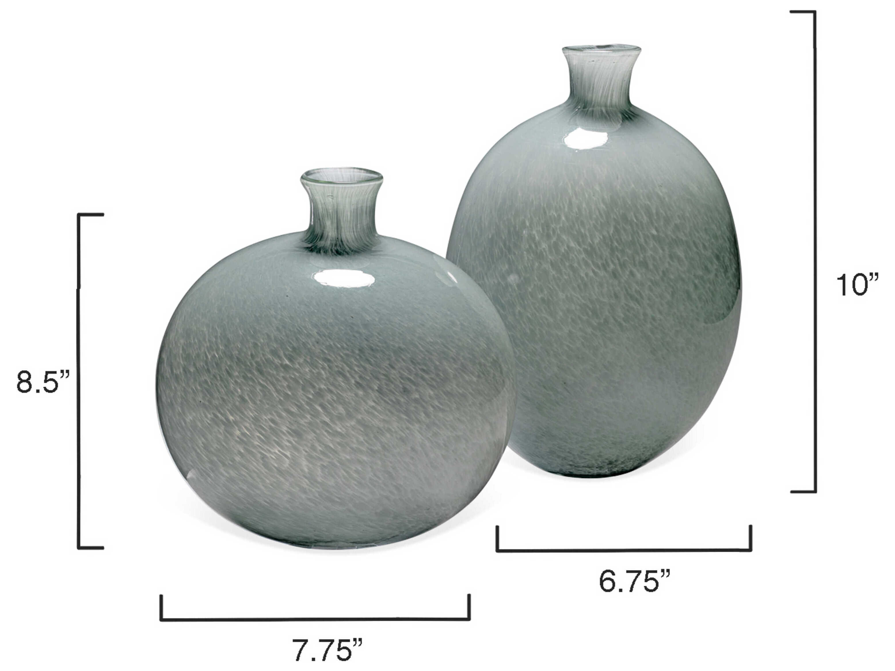 Jamie Young Minx Grey Glass Decorative Vases Set of 2