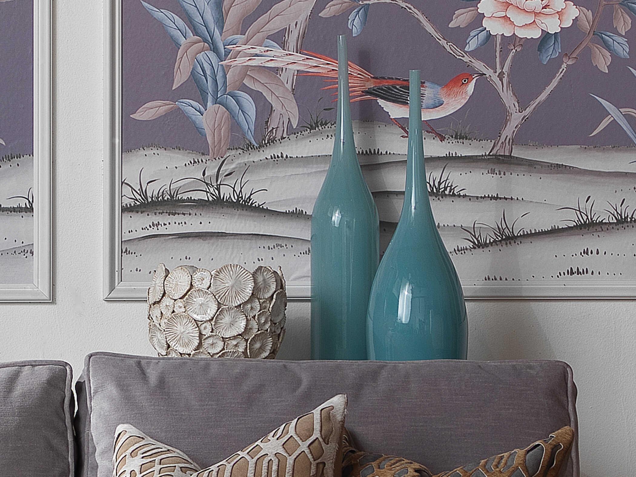 Jamie Young Pixie Periwinkle Blue Glass Decorative Vases Set of 3