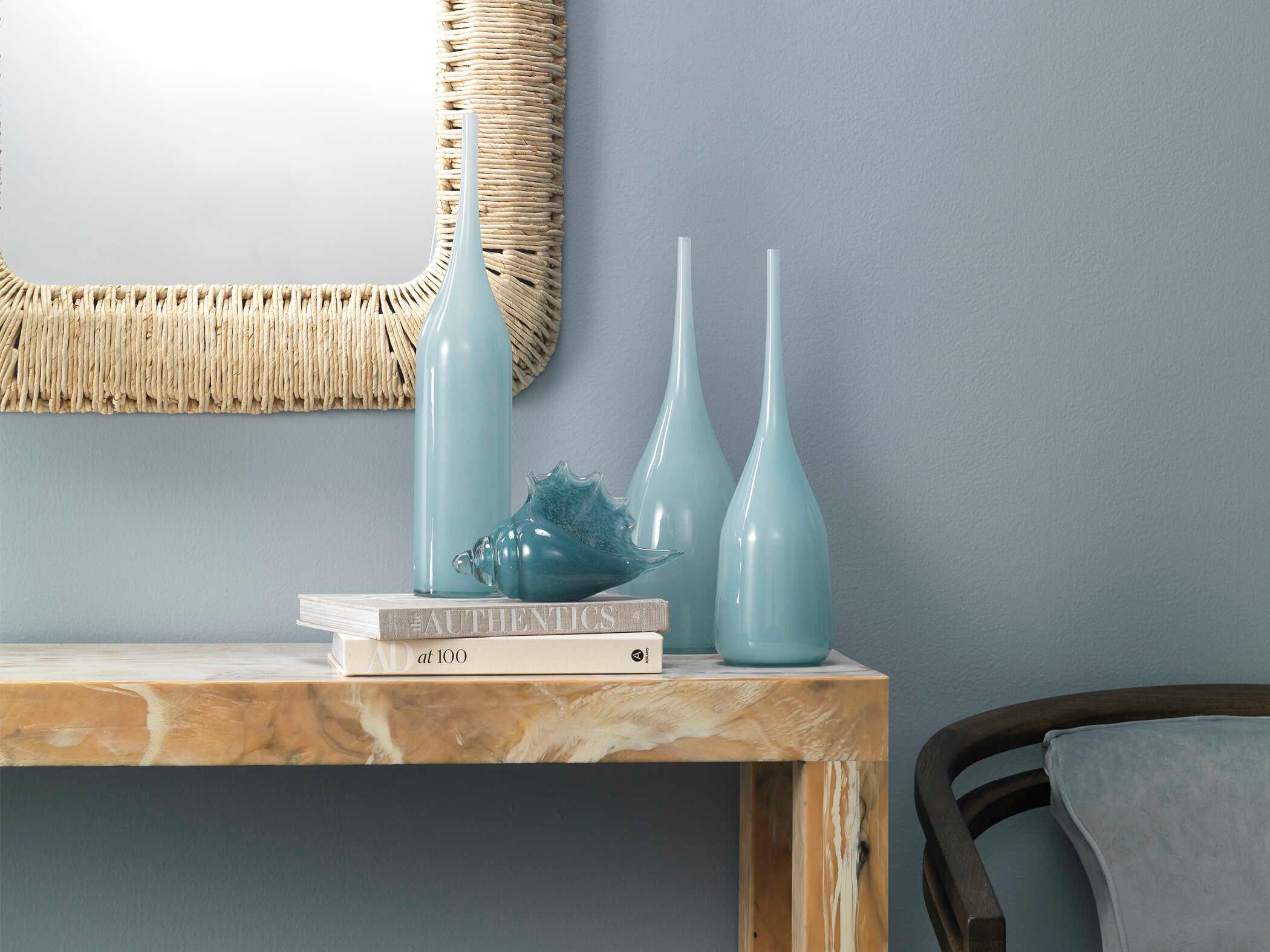 Jamie Young Pixie Periwinkle Blue Glass Decorative Vases Set of 3