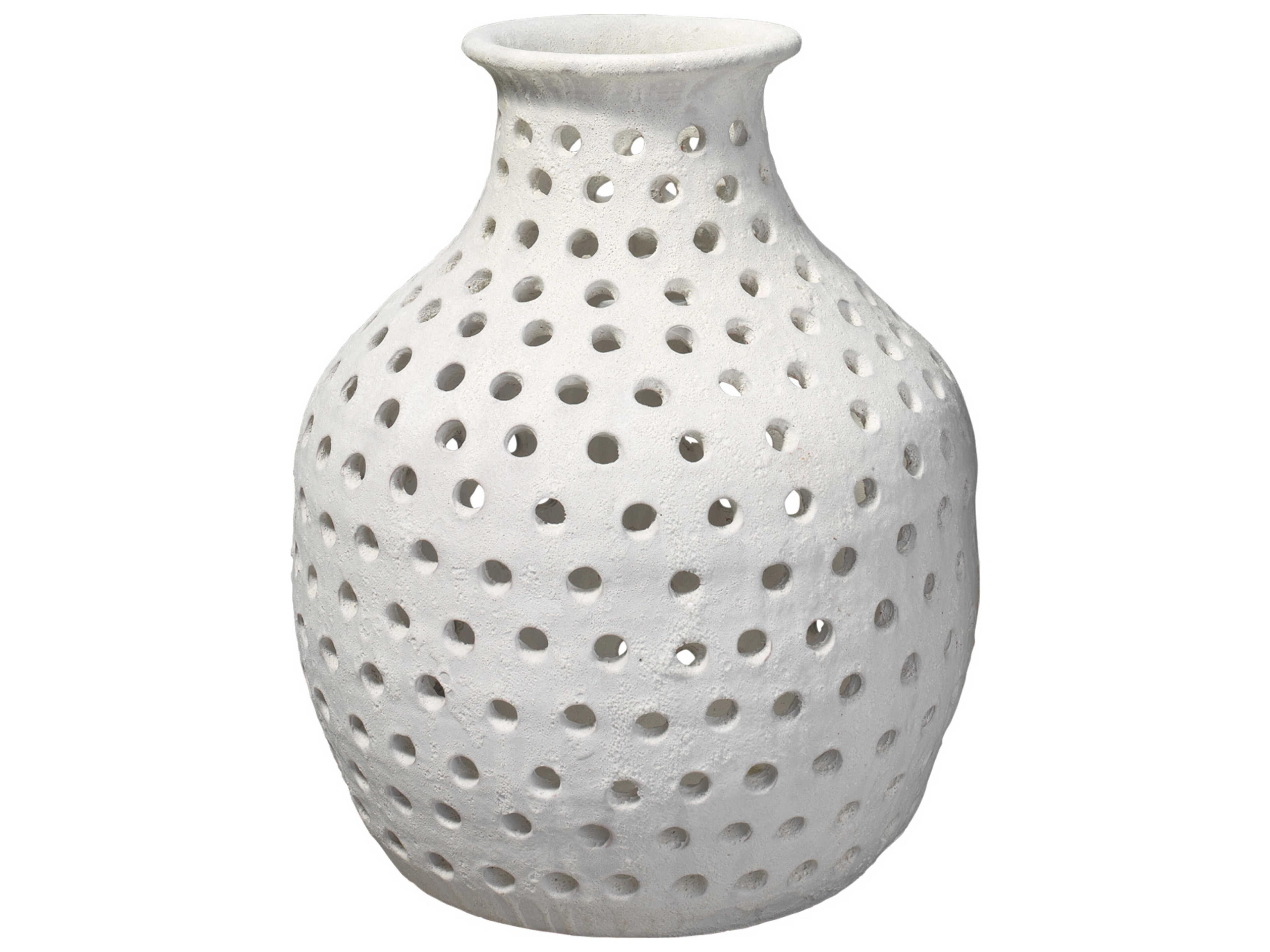 Jamie Young Porous Matte White Ceramic Small Porous Case