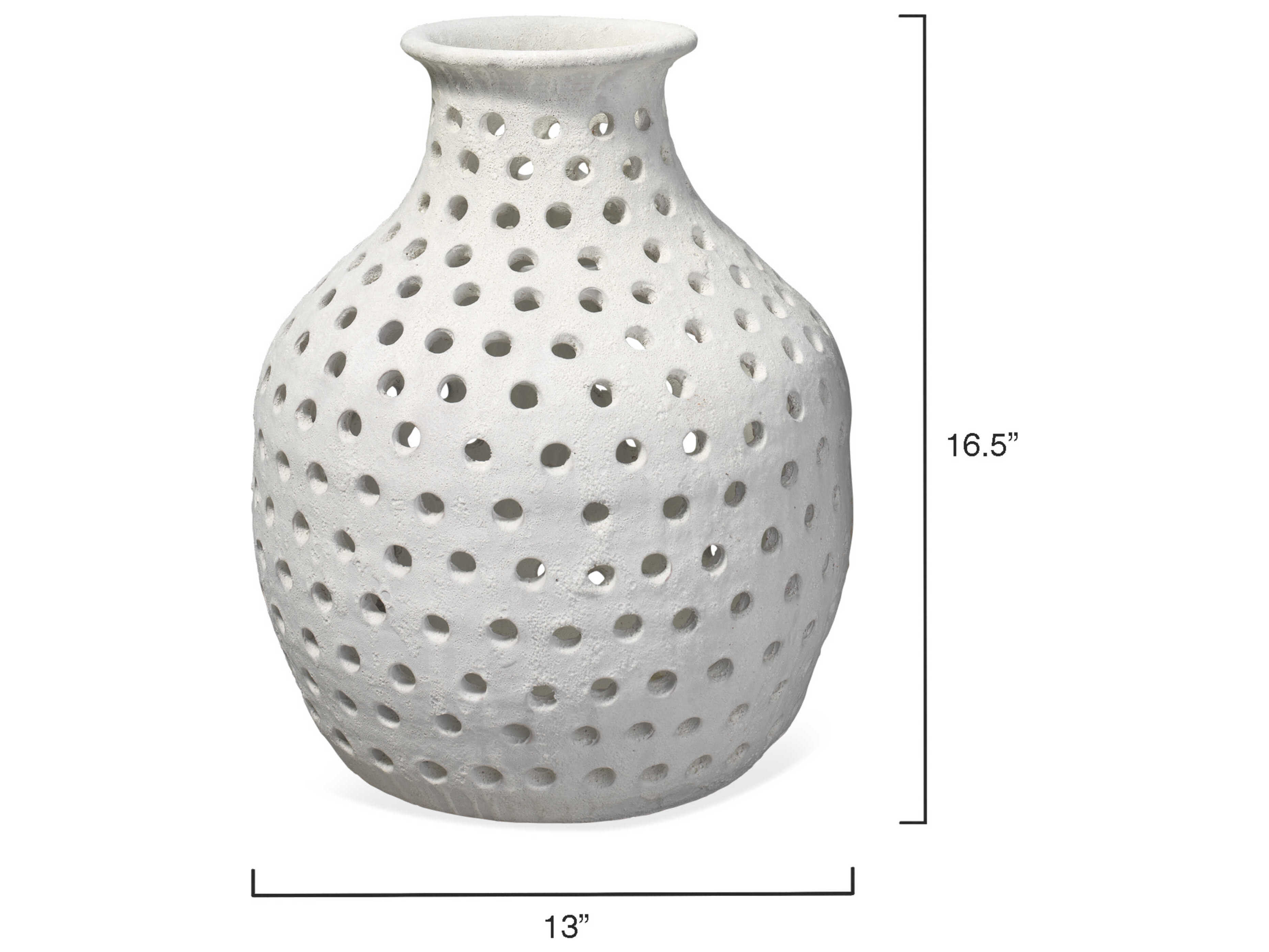 Jamie Young Porous Matte White Ceramic Small Porous Case