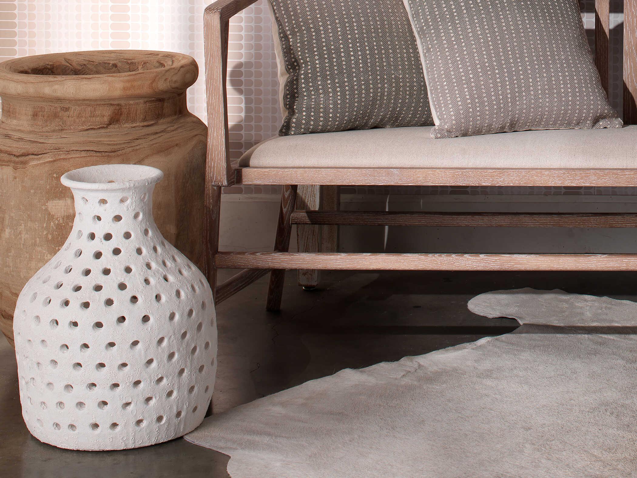 Jamie Young Porous Matte White Ceramic Small Porous Case