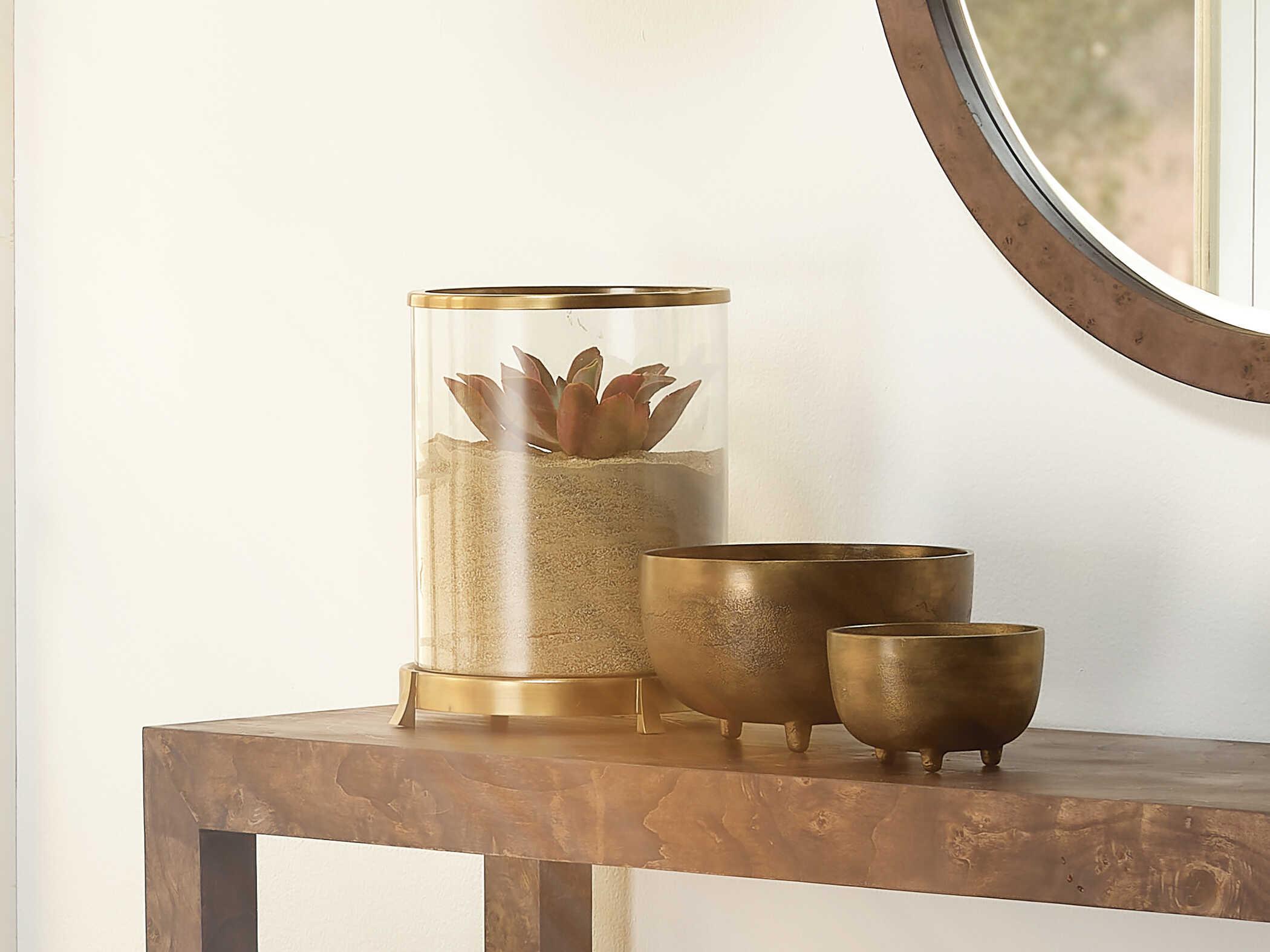 Jamie Young Antique Brass 10" Relic Footed Decorative Bowl