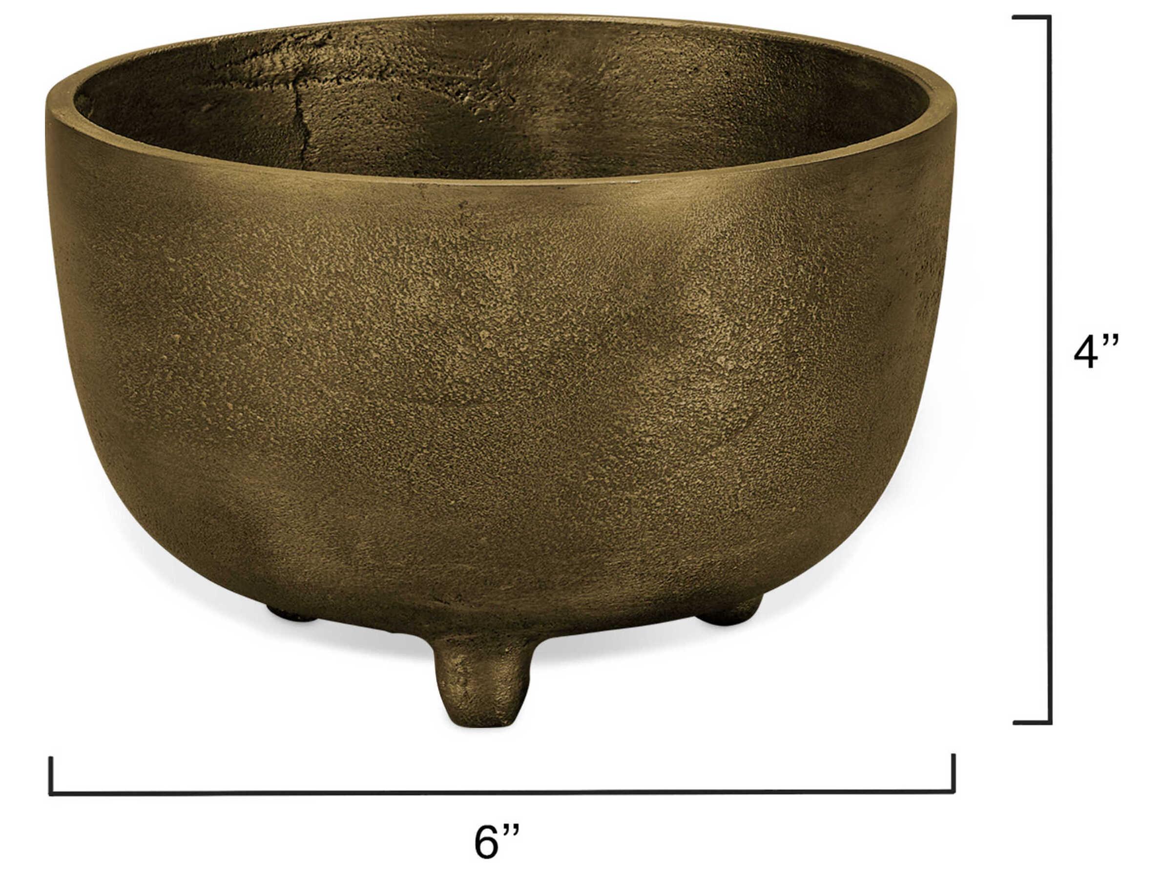 Jamie Young Antique Brass 6" Relic Footed Decorative Bowl