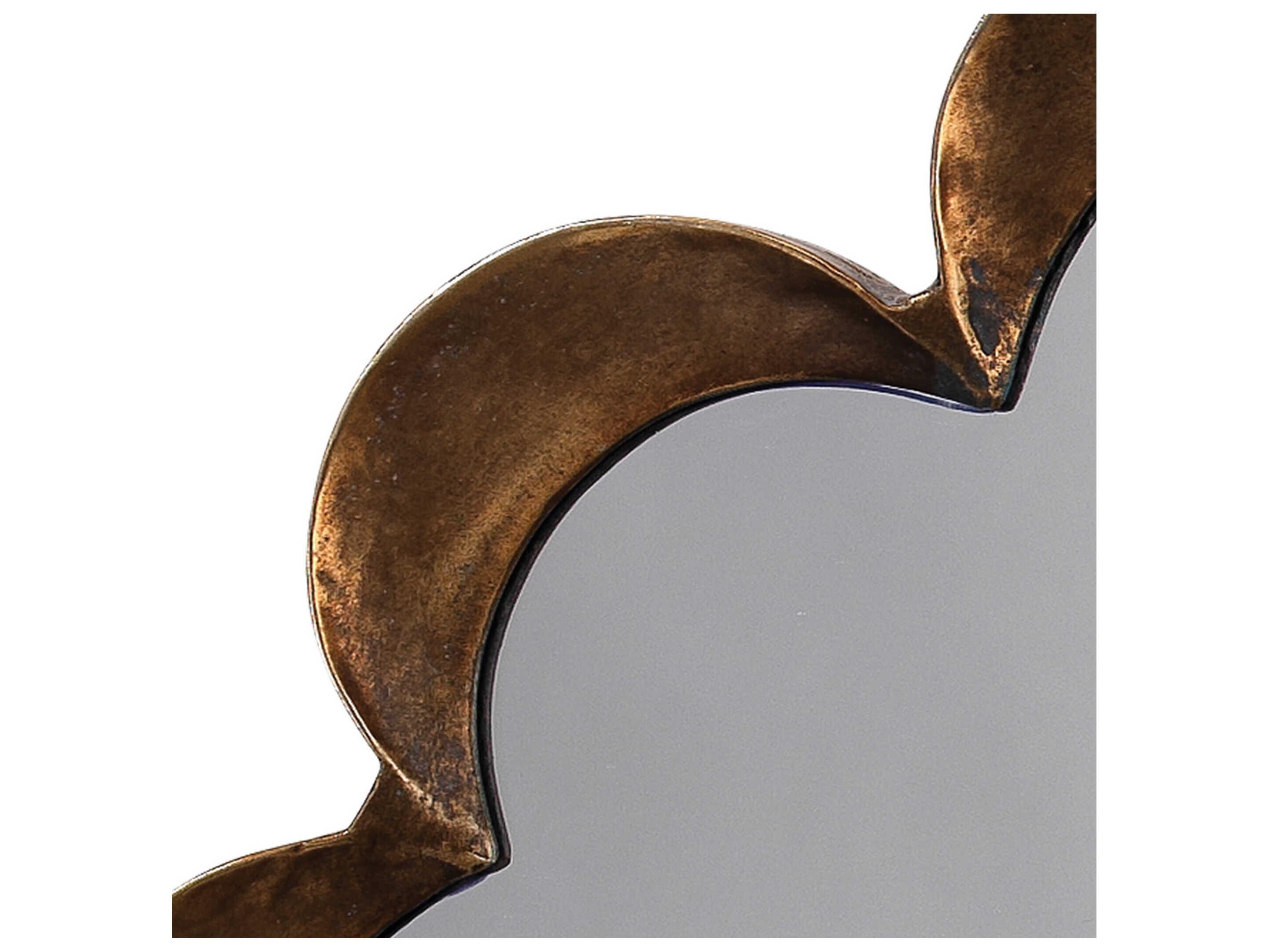 Jamie Young Scalloped Antique Brass Oval Wall Mirror