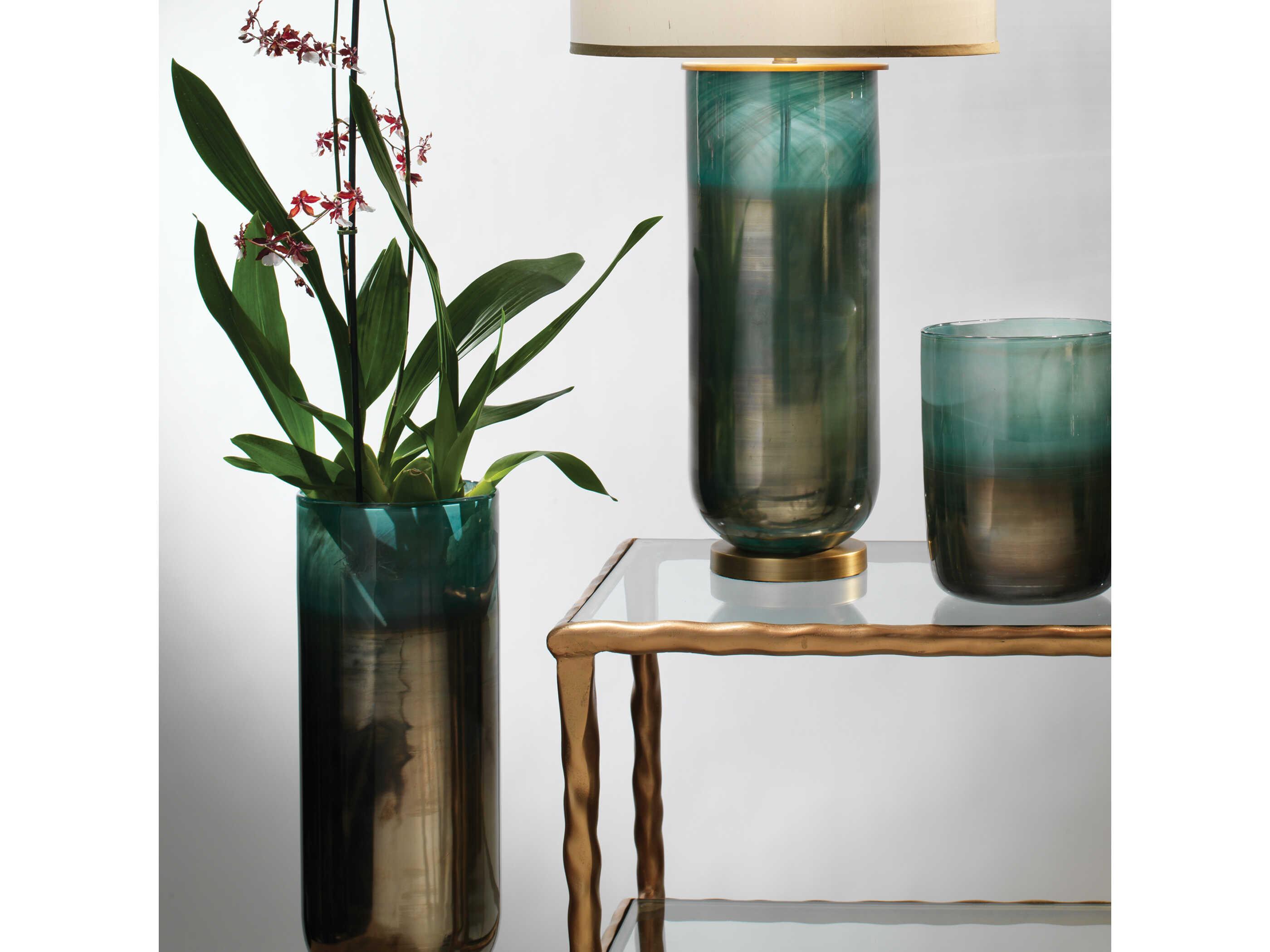 Jamie Young Vapor Metallic Aqua Vase