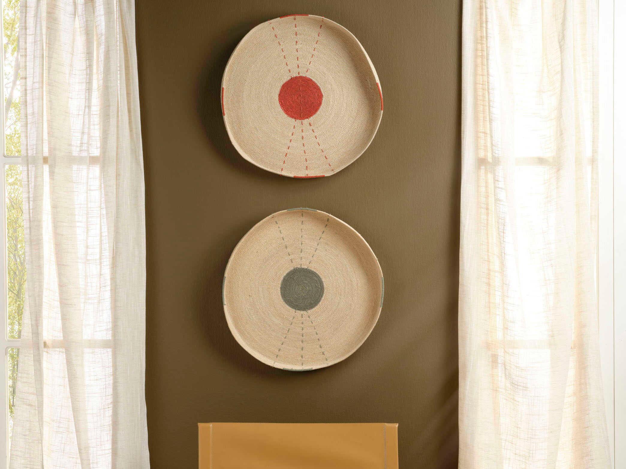 Jamie Young Sundial Rust Seagrass Round Wall Art